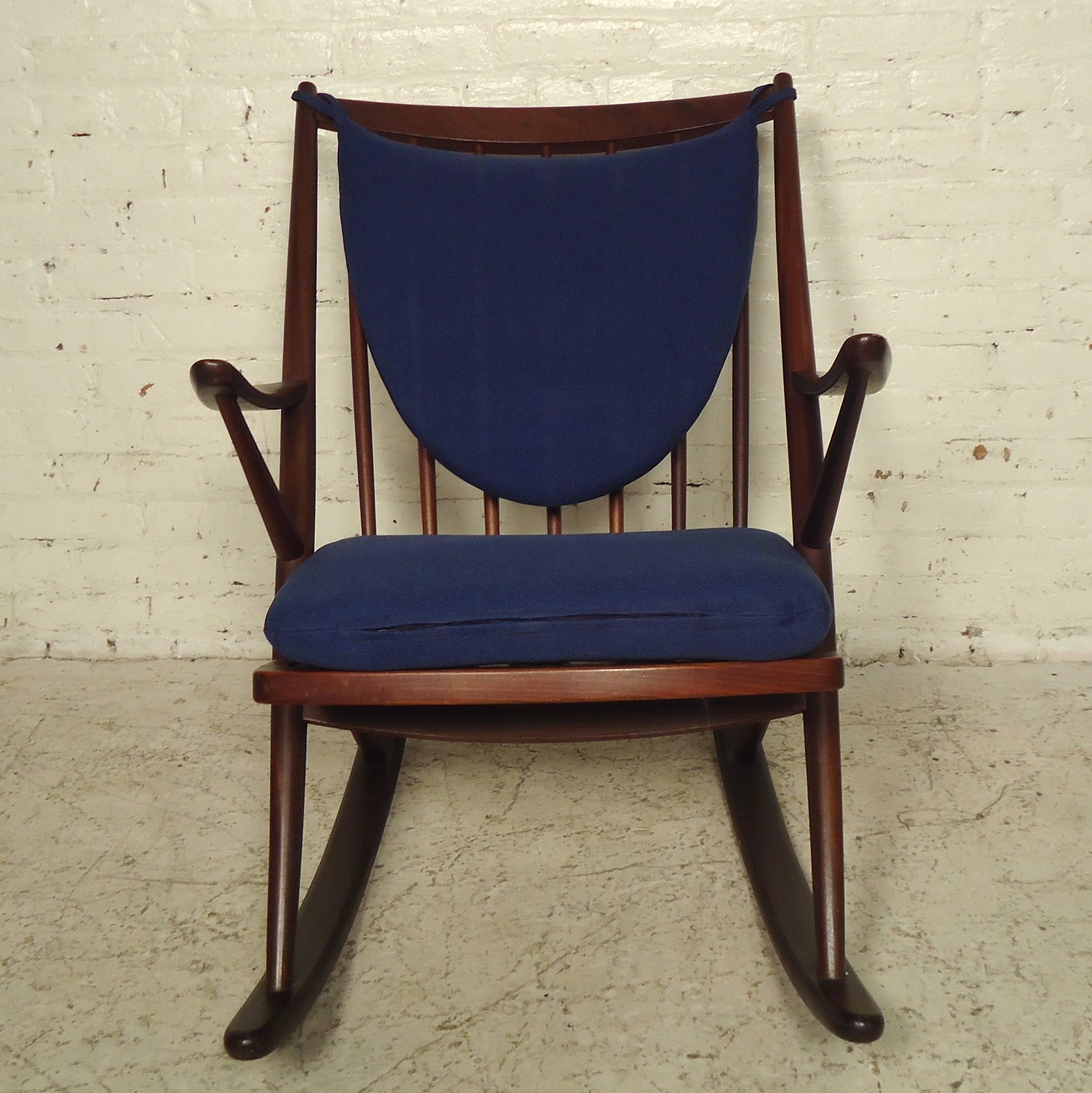 Mid-Century Modern Frank Reenskaug Vintage Modern Walnut Rocking Chair