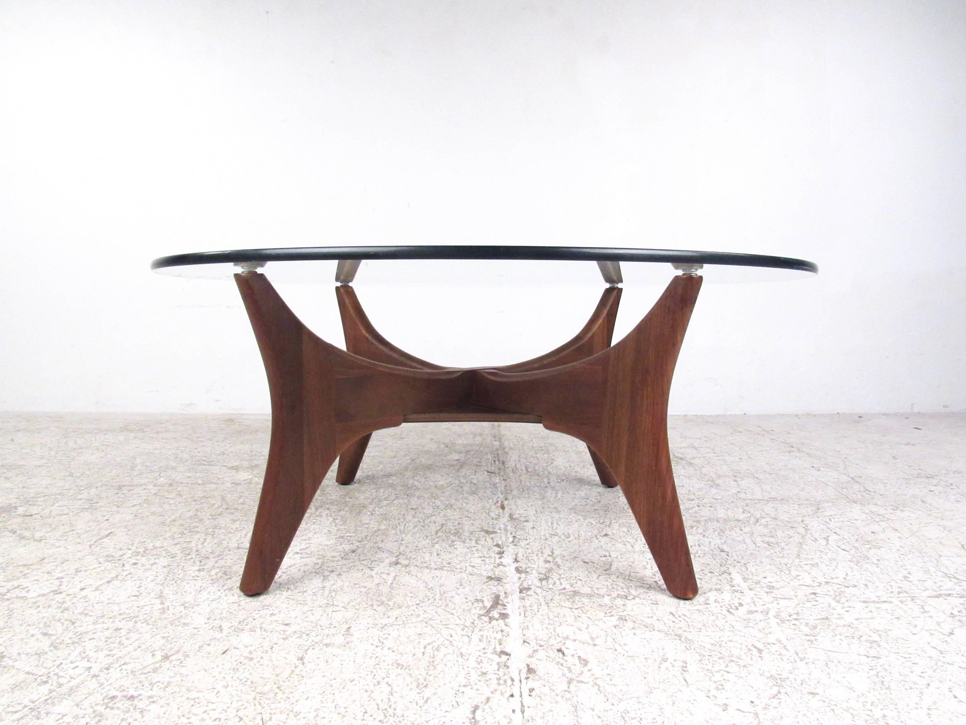 Mid-Century Modern Adrian Pearsall Style Sculpted Walnut Coffee Table In Good Condition In Brooklyn, NY