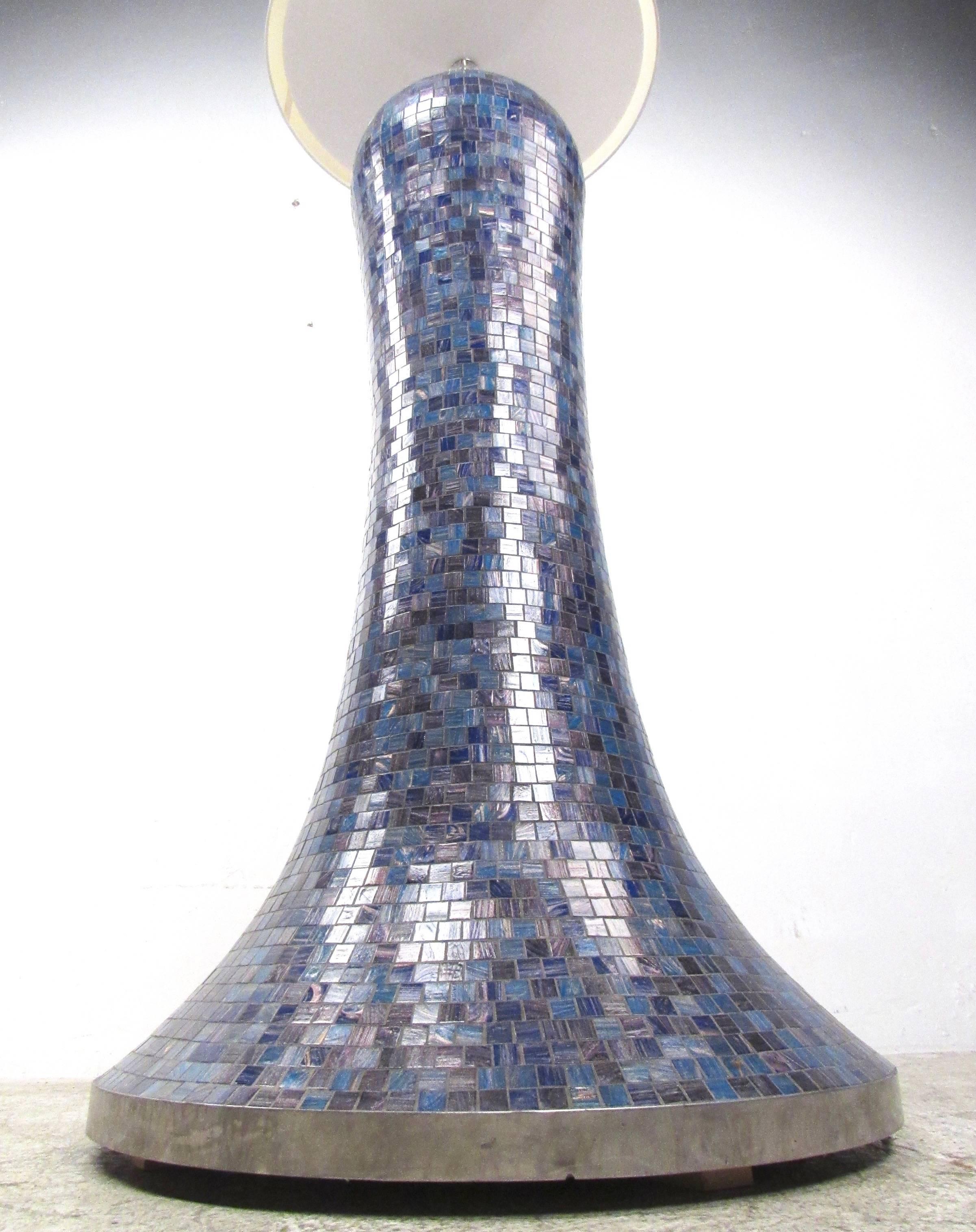 blue mosaic floor lamp