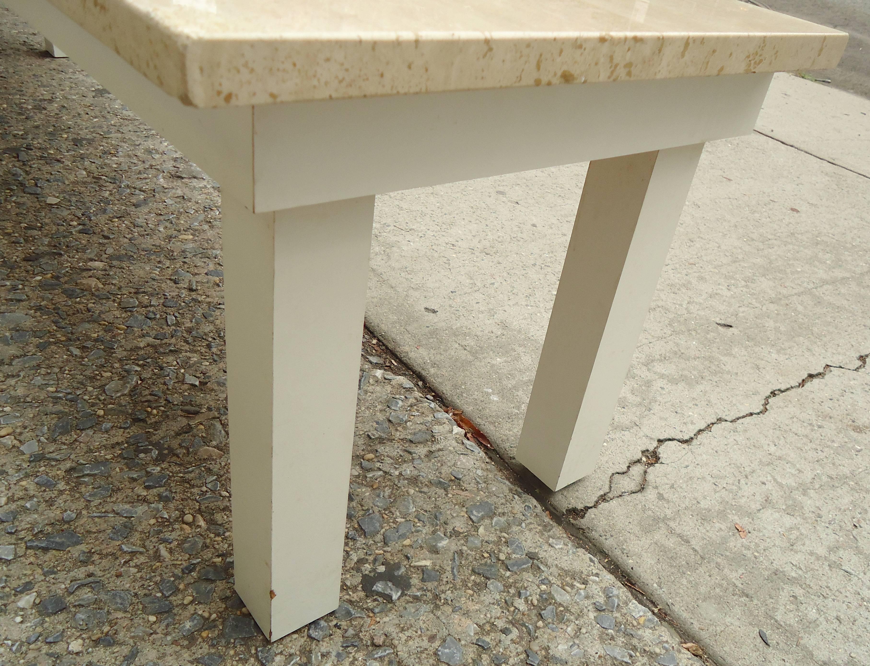 Long Travertine Top Table or Bench 2