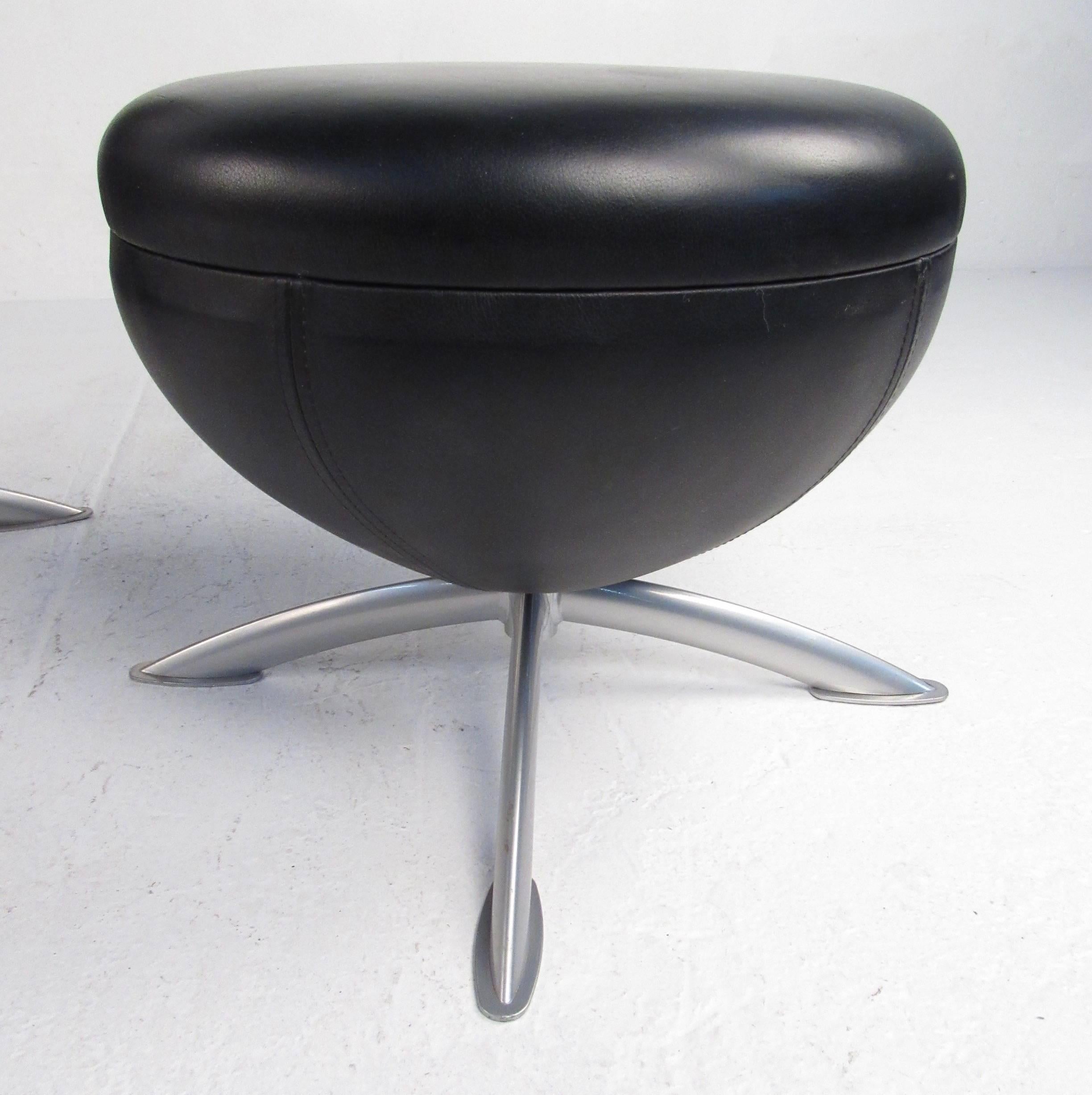 Mid-Century Modern Post-Modern Norwegian Lounge Chair and Ottoman For Sale