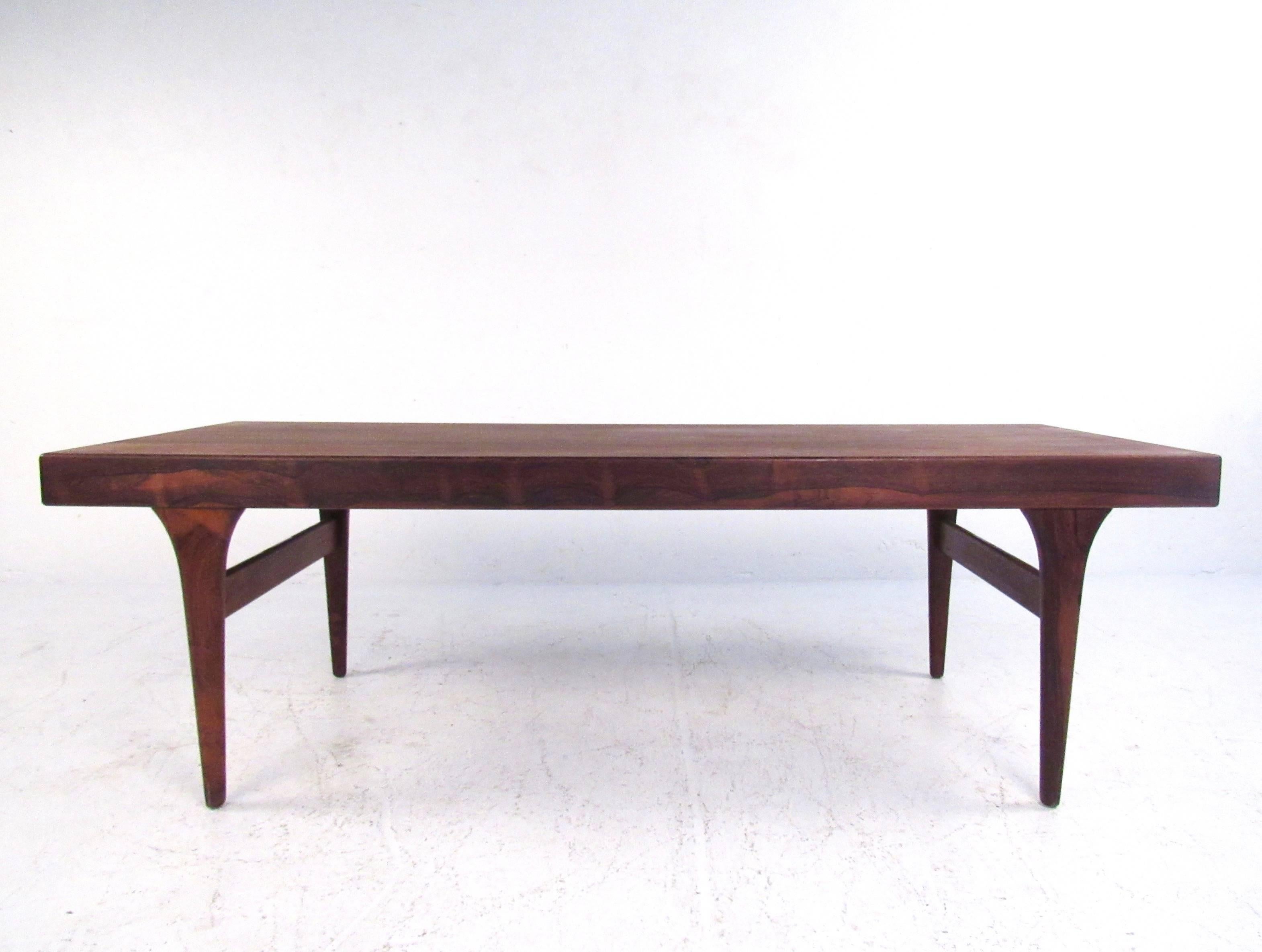 Danish Draw Leaf Rosewood Coffee Table by Johannes Andersen For Sale