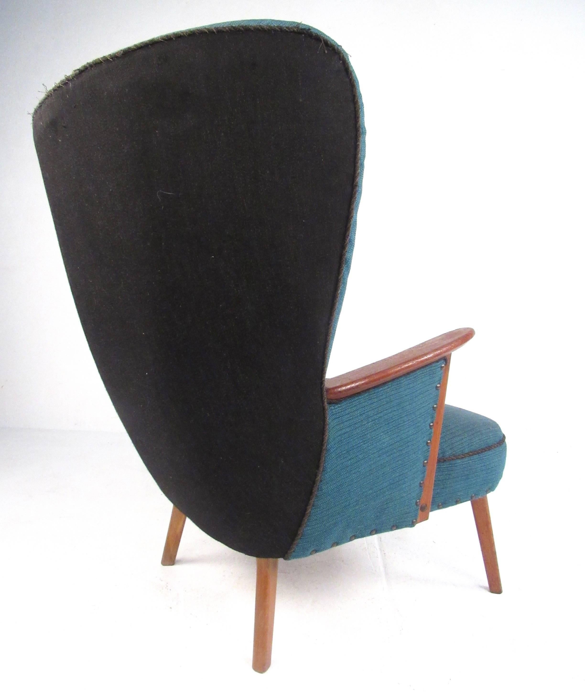 mid century modern wingback chair