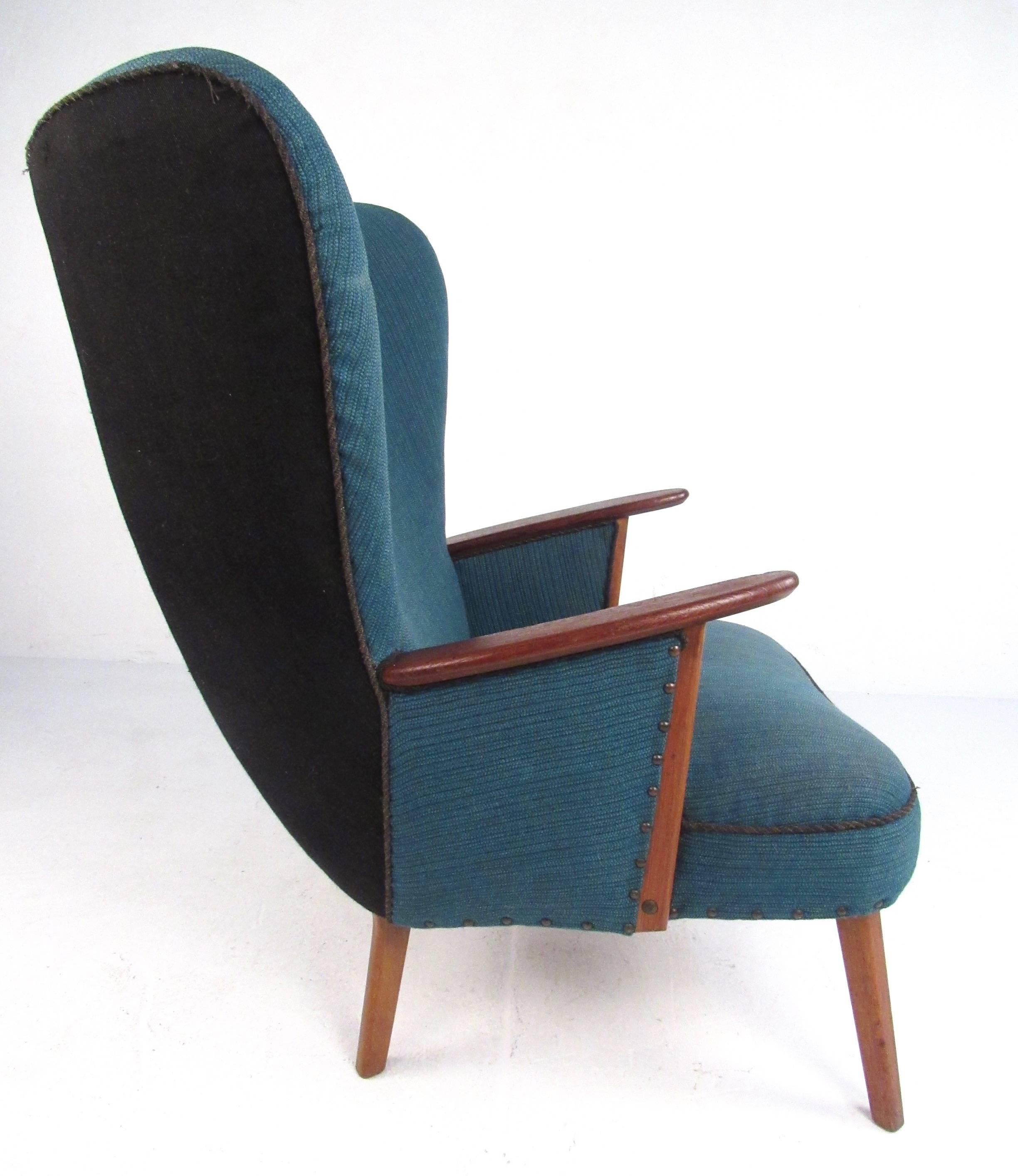 mid century modern wing chair