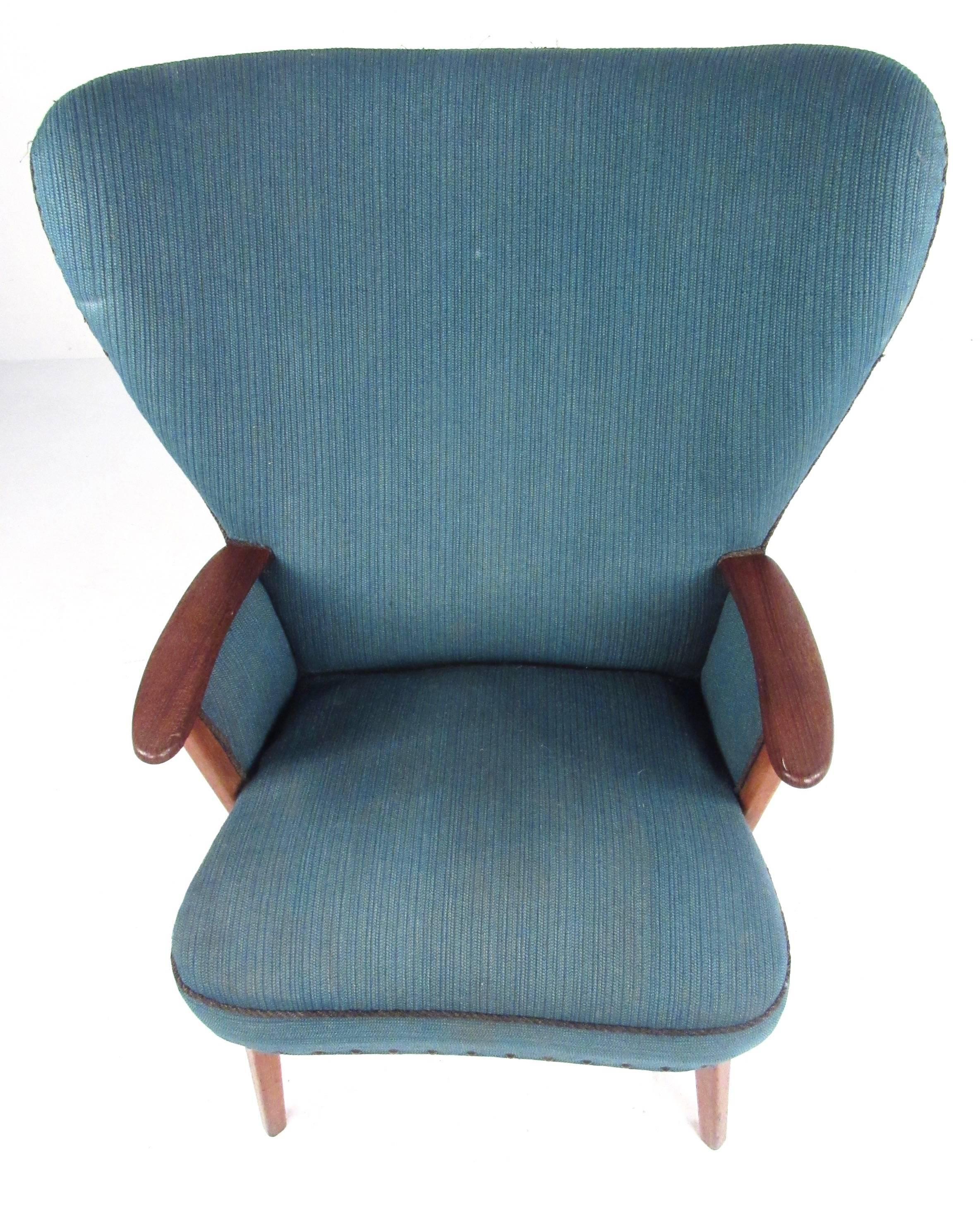 Danish Mid-Century Modern Wingback Lounge Chair by Madsen and Schübel Pragh