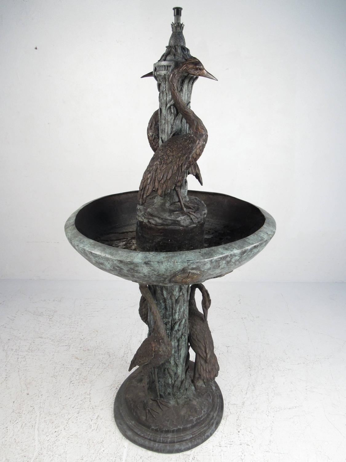Unusual Bronze Garden Fountain with Water Feature and ...