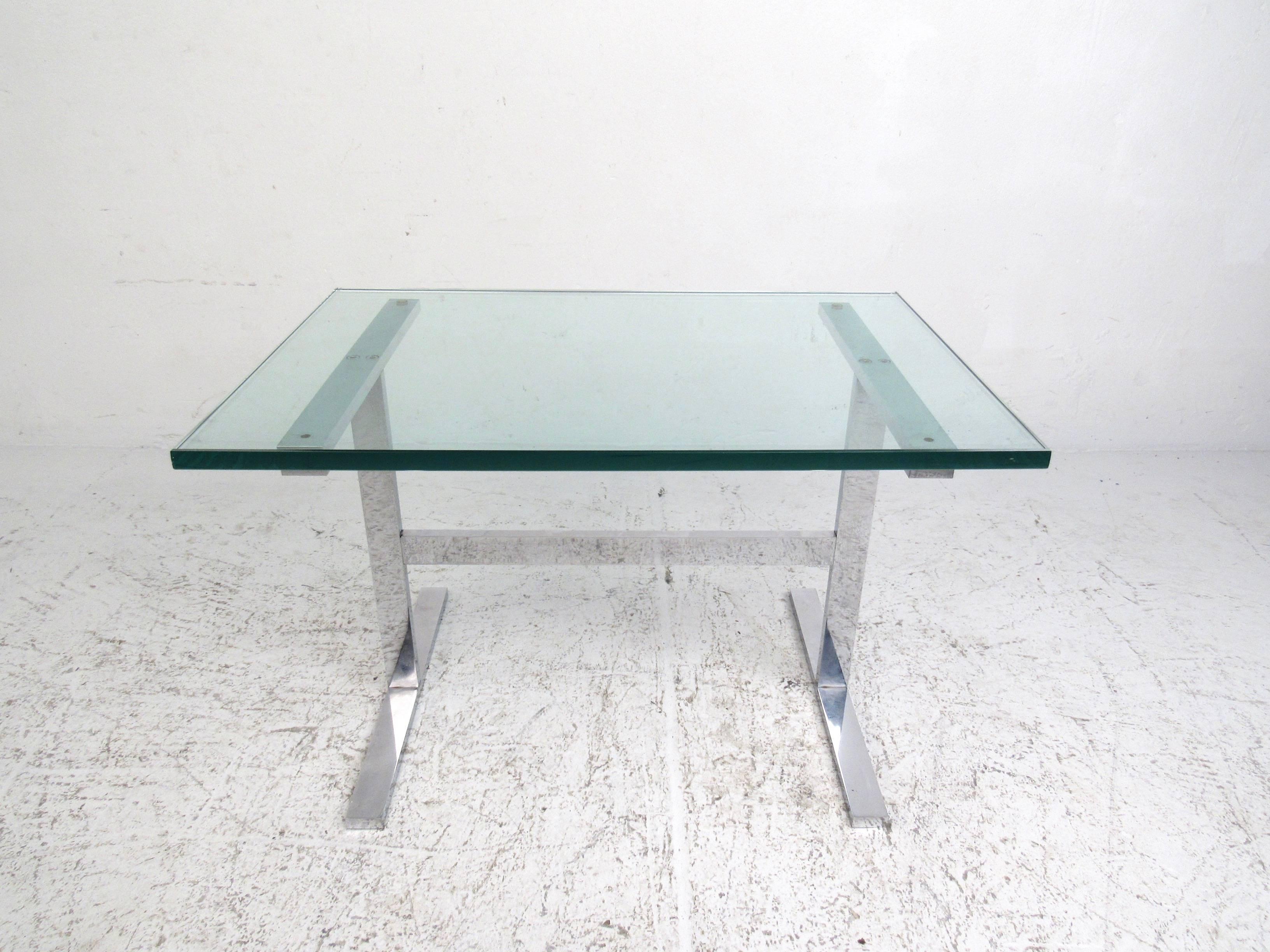 Mid-Century Chrome Coffee Table Set 1