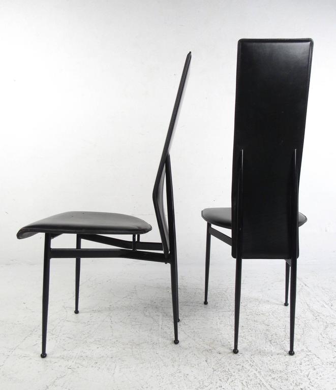 Italian Modern Leather Dining Chairs by Fasem at 1stDibs italian