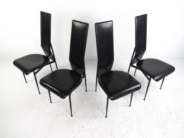 Italian Modern Leather Dining Chairs by Fasem at 1stDibs italian