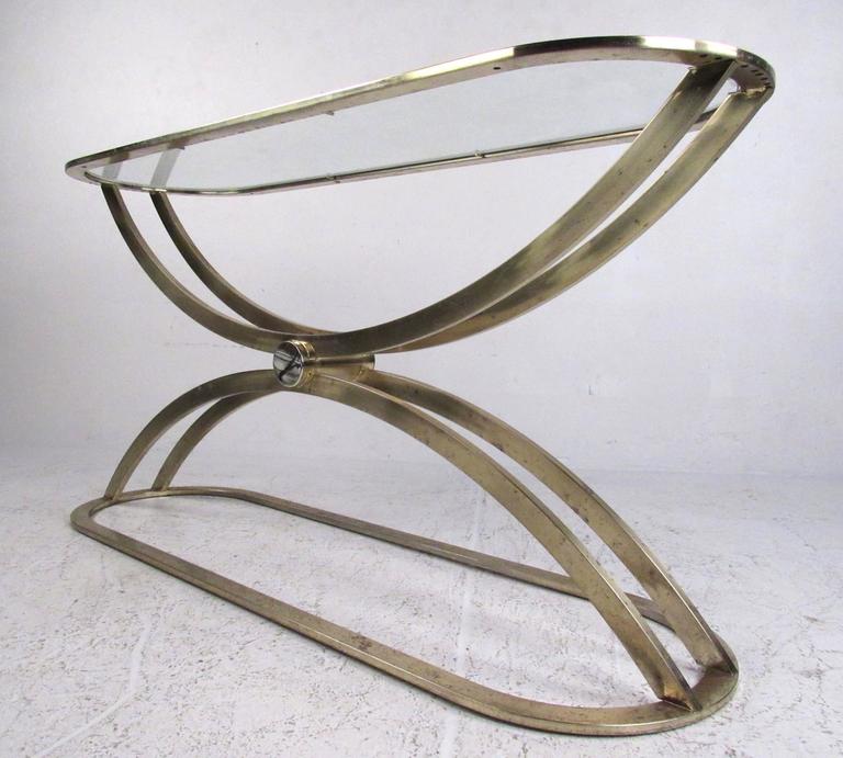 MidCentury Modern Sculptural Brass Console Table For Sale at 1stDibs