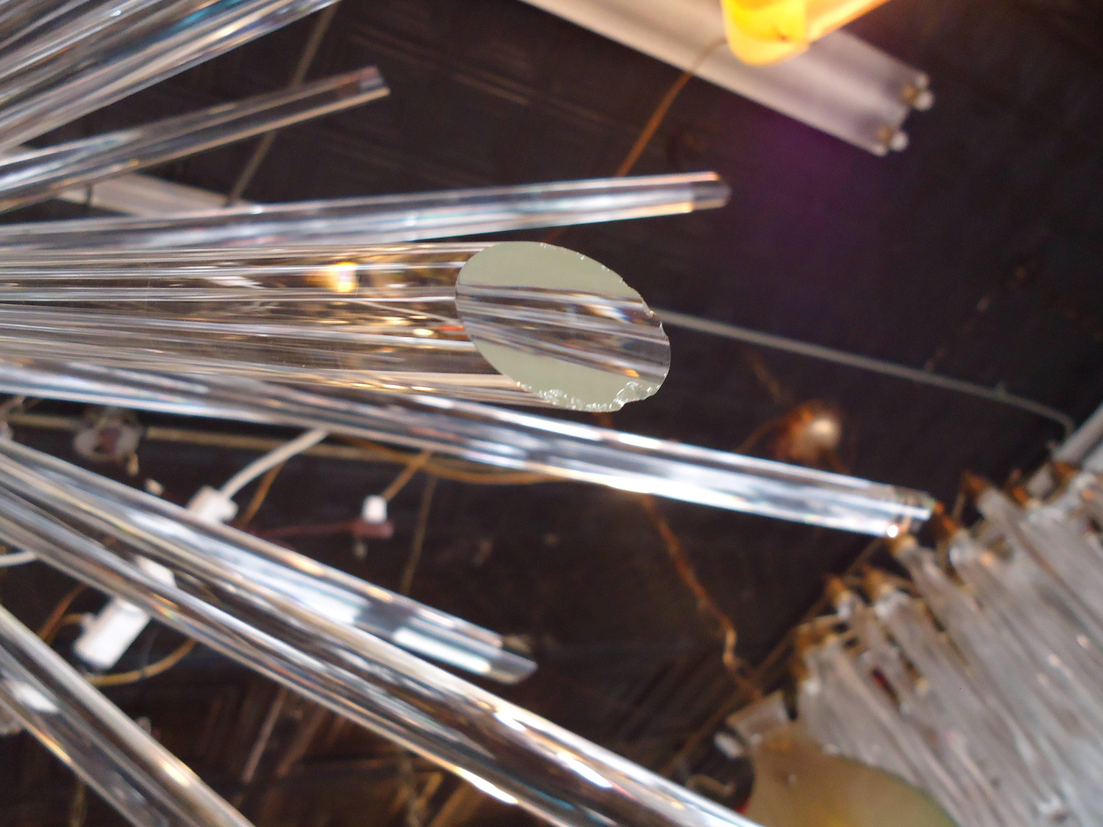 Mid-Century Modern Glass Sputnik Chandelier In Good Condition In Brooklyn, NY