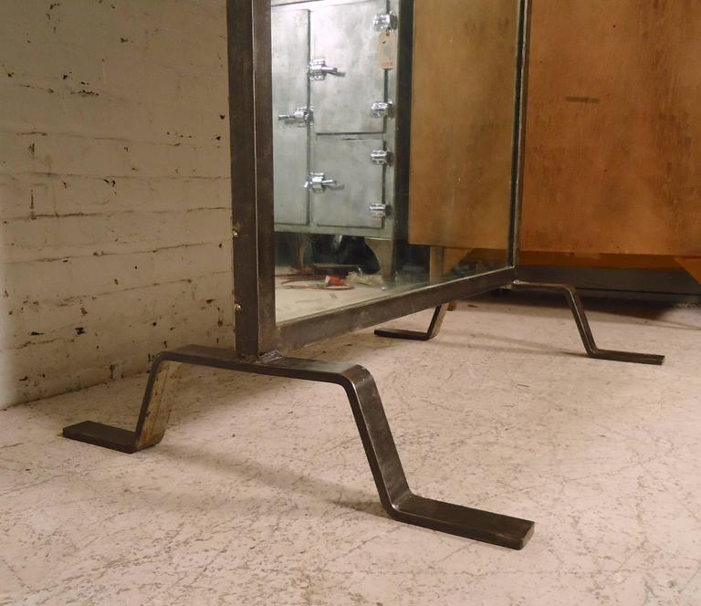 Immense Industrial Standing Mirror At 1stdibs