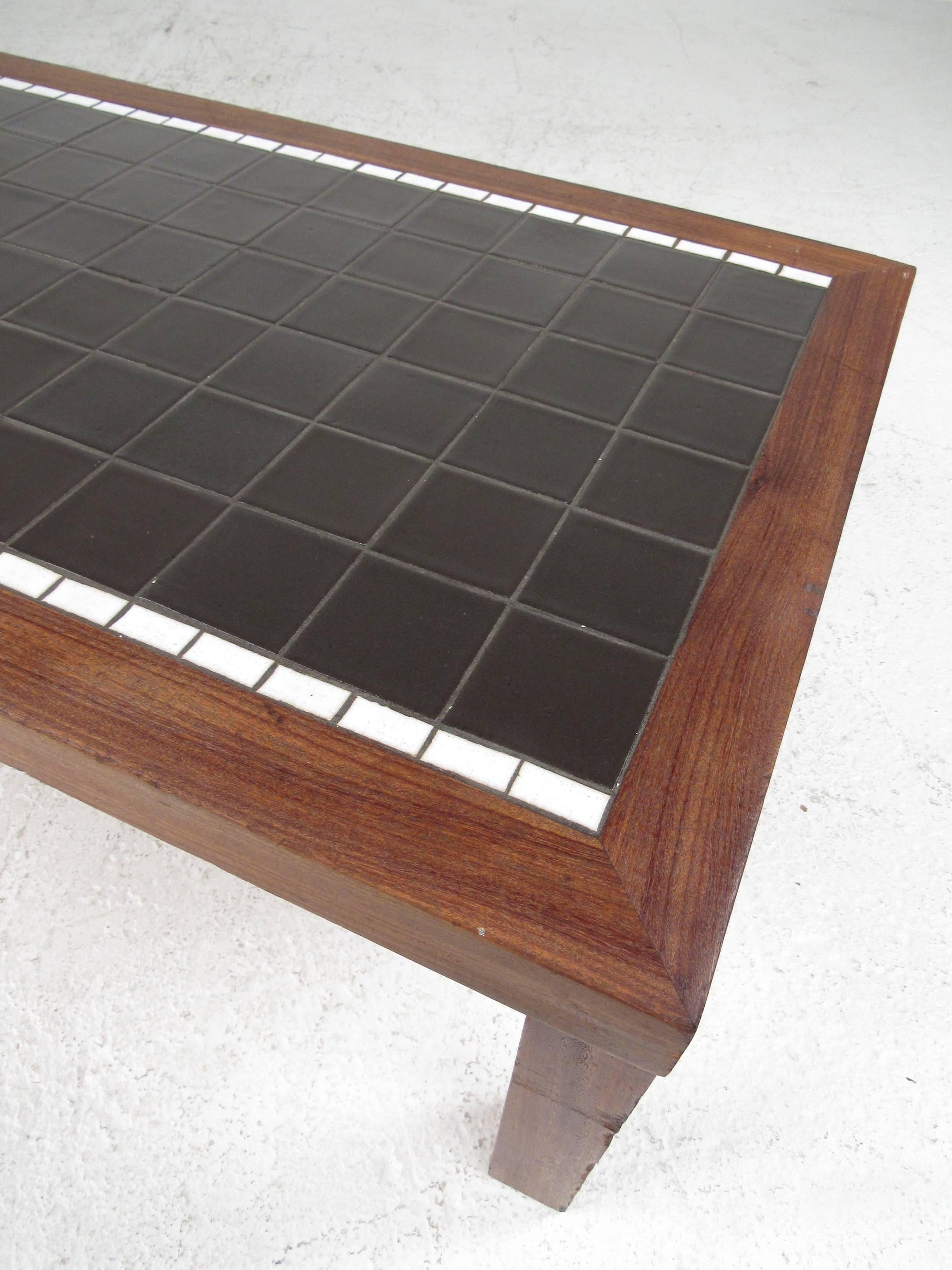 American Long and Low Mid-Century Mosaic Tile Coffee Table by Gordon and Jane Martz