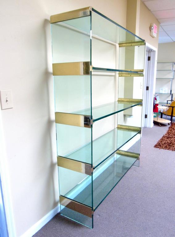 Mid-20th Century Mid-Century Modern Brass and Glass Display Etagere in the Style of Pace