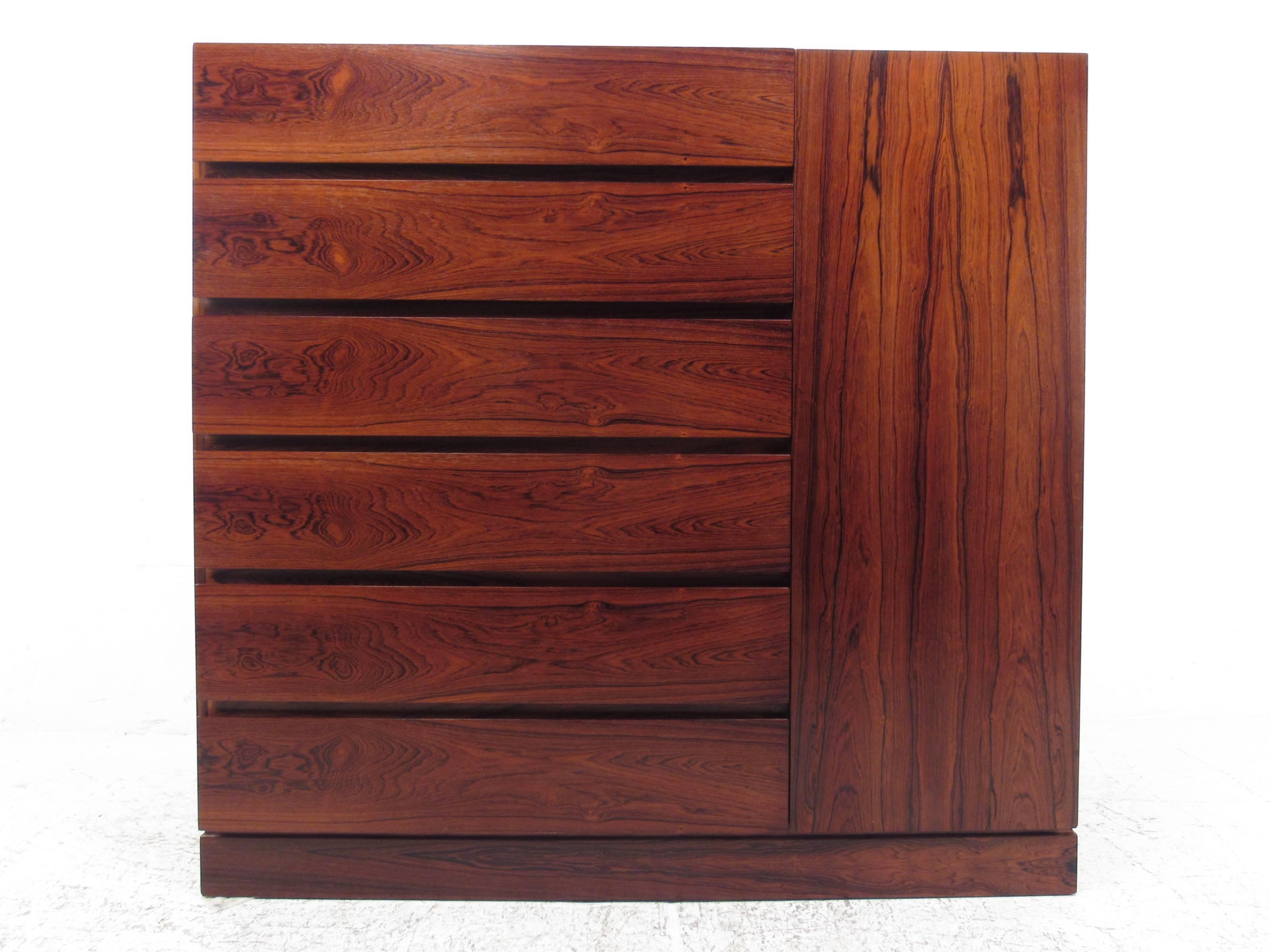 Mid-Century Modern Vintage Rosewood Armoire Dresser