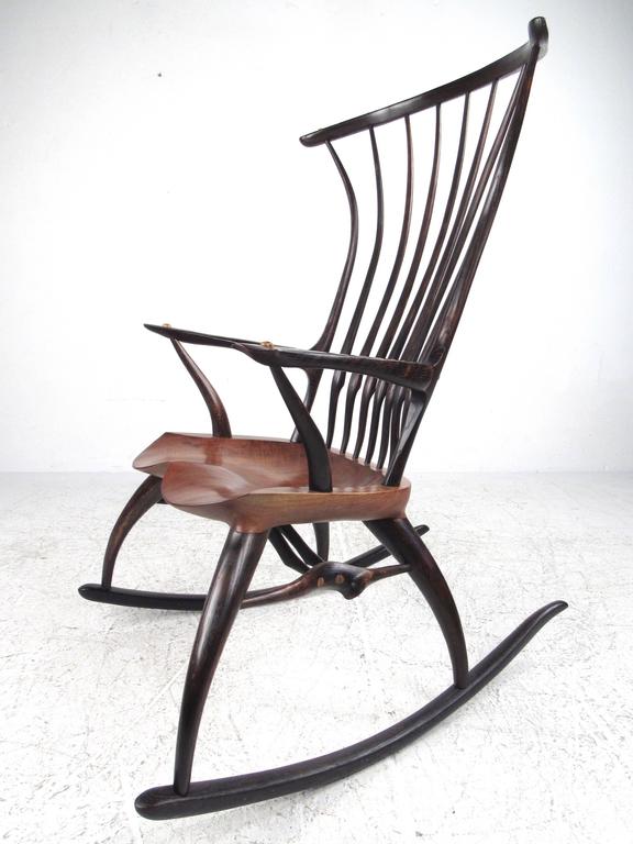Sculptural Windsor Rocking Chair By Joe Graham For Lenox Work Rustic Sculptural Windsor Rocking Chair By Joe Graham For Lenox Work