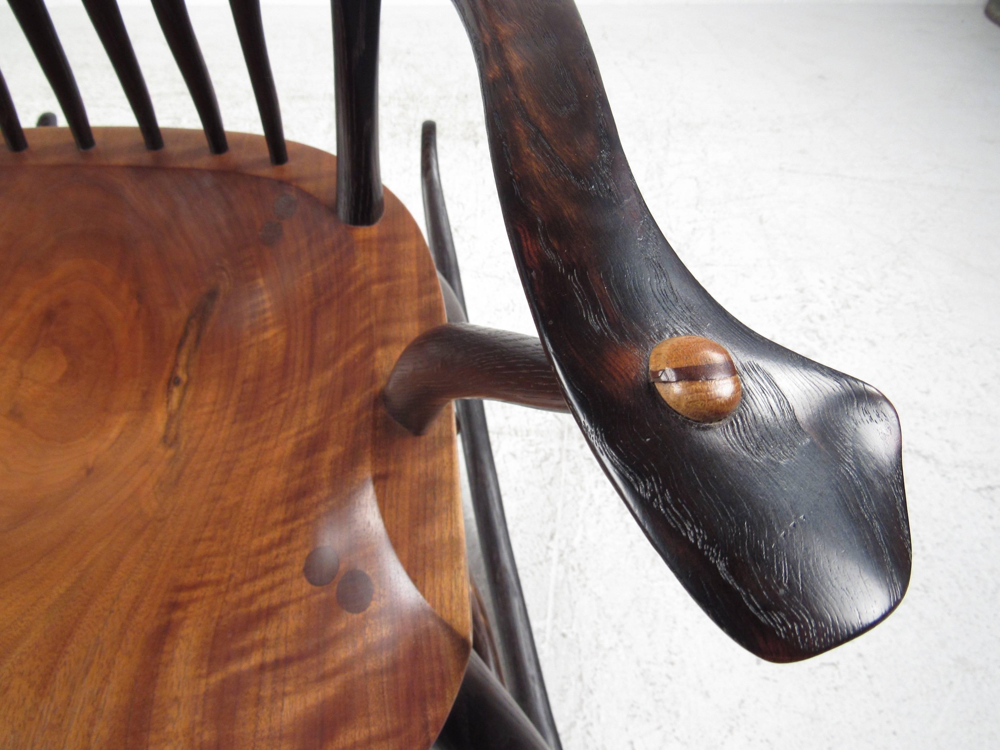 American Sculptural Windsor Rocking Chair by Joe Graham for Lenox Workshop