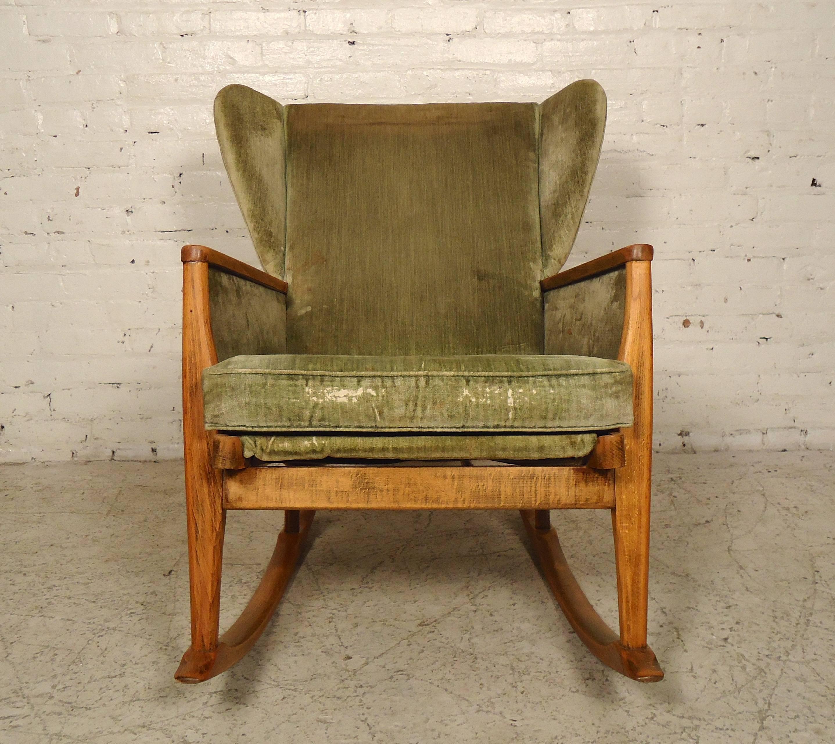 vintage wingback rocking chair