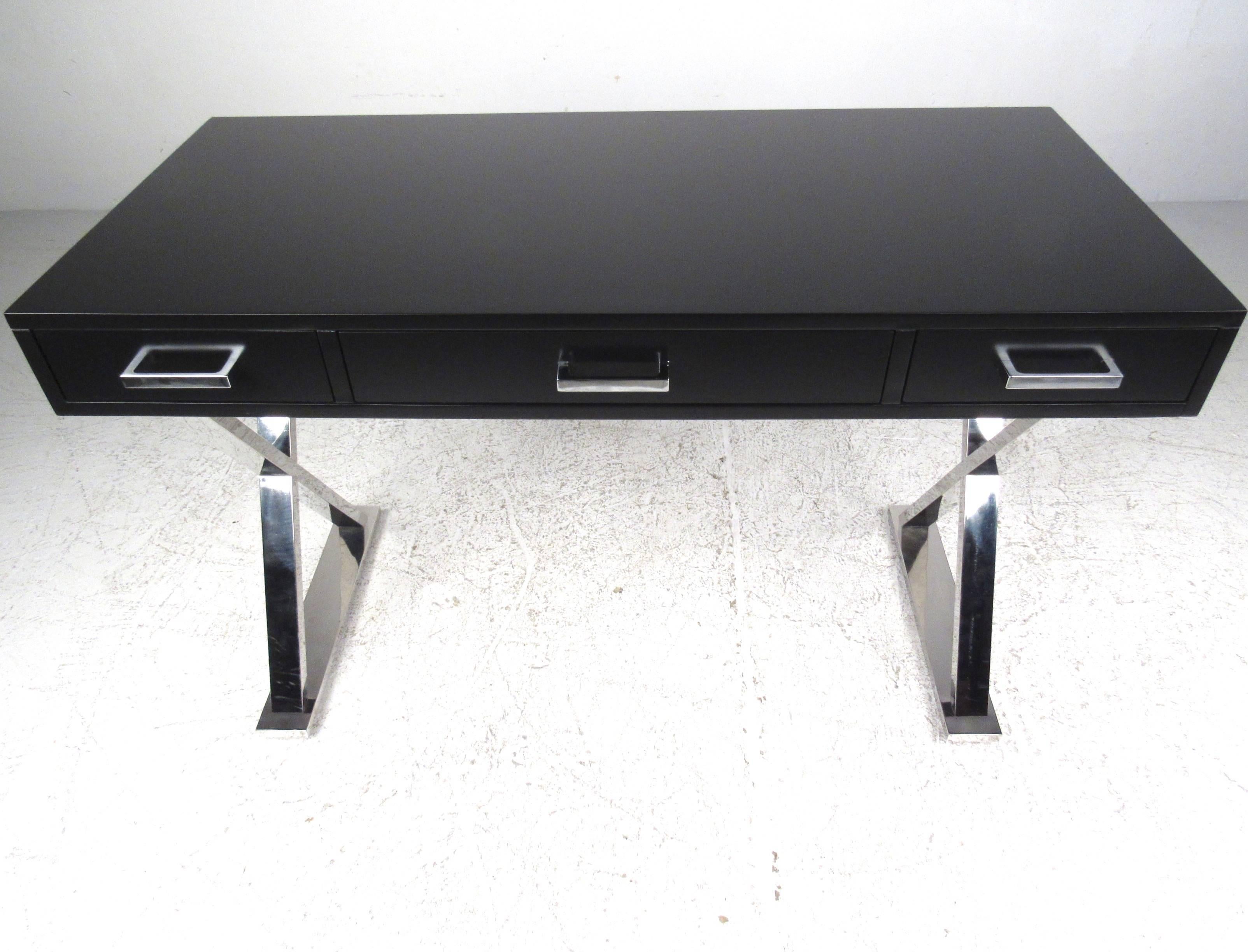 modern chrome desk