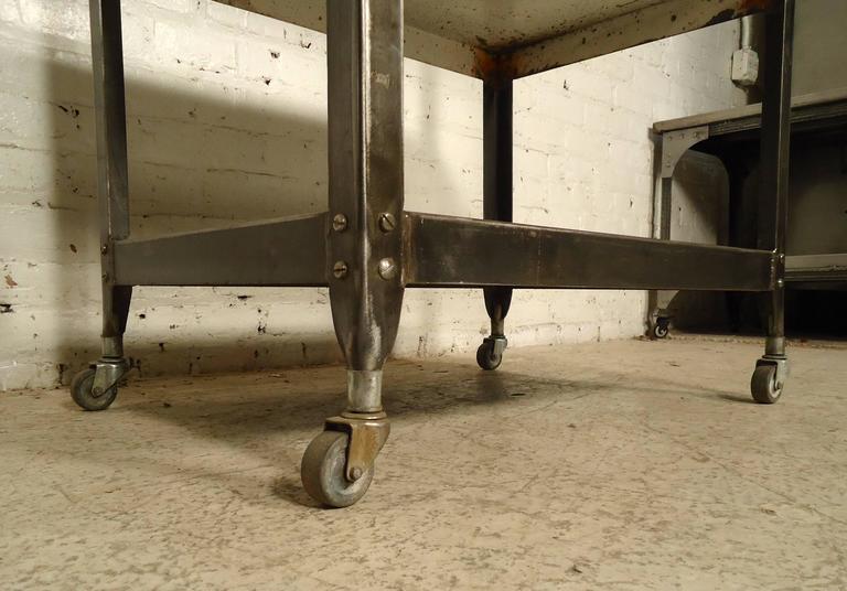 Vintage Industrial ThreeTier Factory Rolling Cart For Sale at 1stDibs
