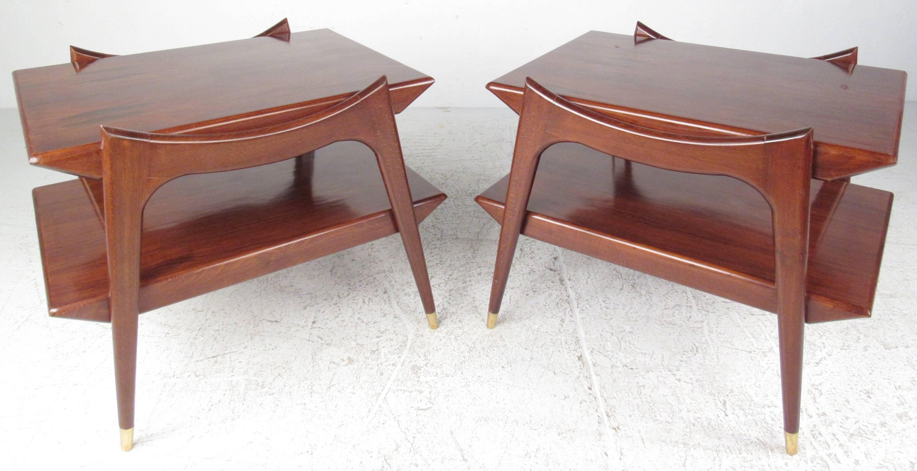 Pair Vintage Rosewood End Tables In Good Condition In Brooklyn, NY