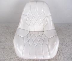 Mid-Century Modern Tufted Swivel Lounge Chair