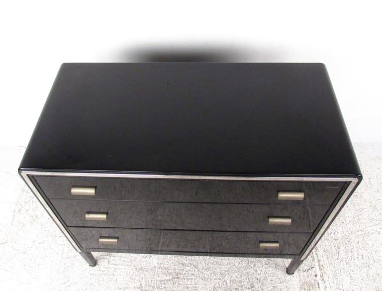 Art Deco Black Metal Dresser Set by Norman Bel Geddes for Simmons For
