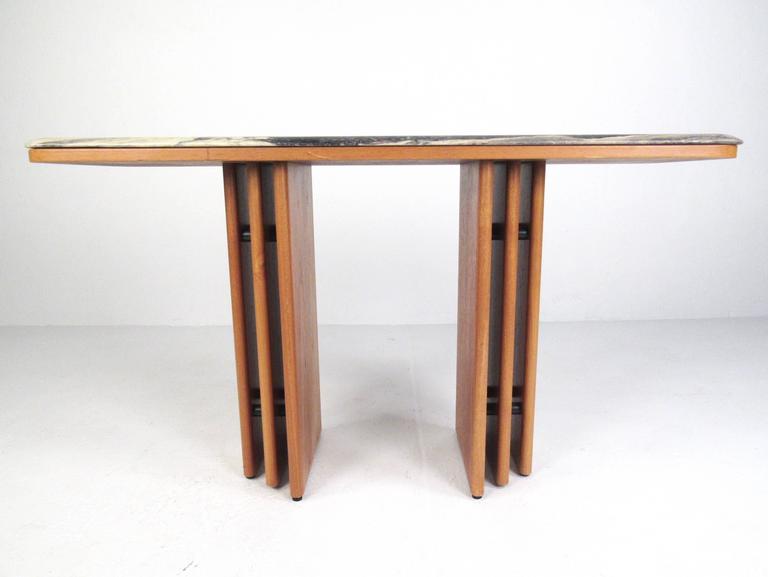 Scandinavian Modern Teak and Marble Console Table by Bendixen Design at
