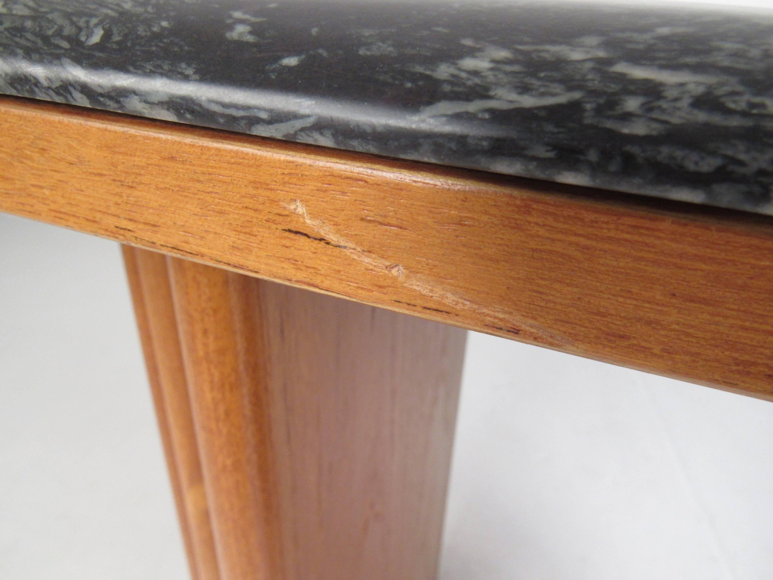 Scandinavian Modern Teak and Marble Console Table by Bendixen Design 1