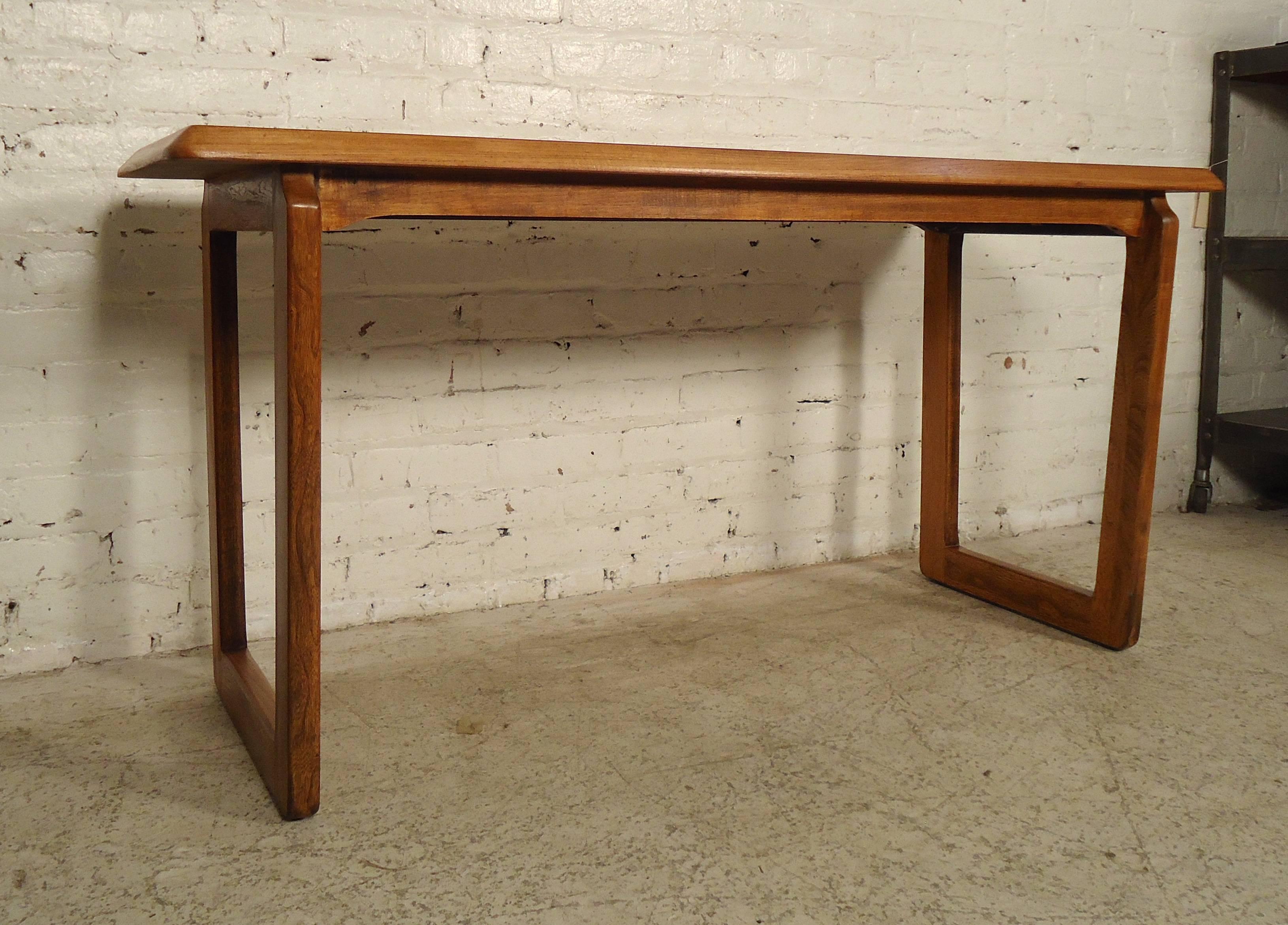 Mid-Century Modern Vintage-Modern Walnut Console Table by Lane