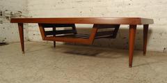 Vintage-Modern Tile-Top Coffee Table
