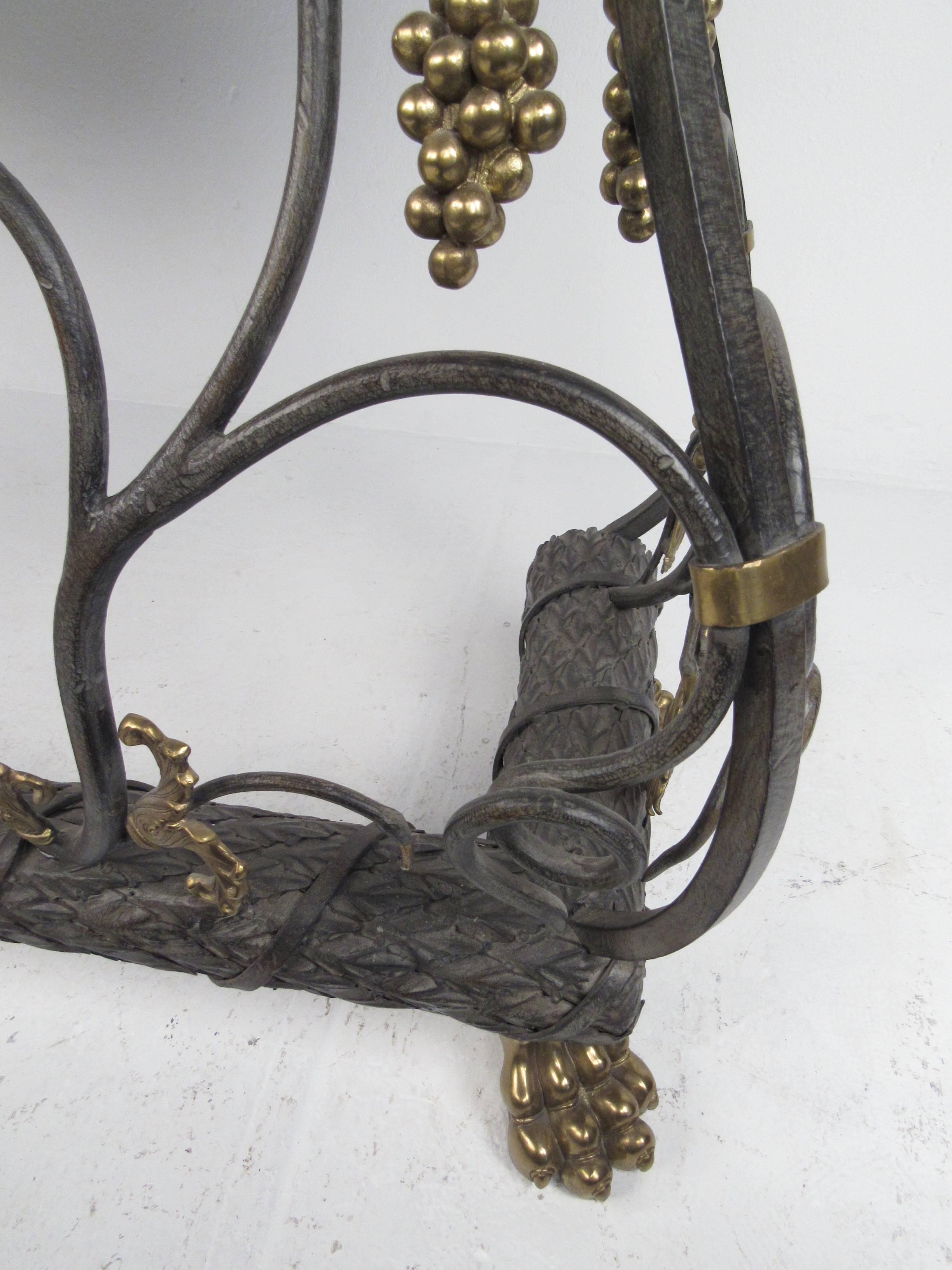 Ornate Iron, Brass and Bronze Decorative Console Table  1