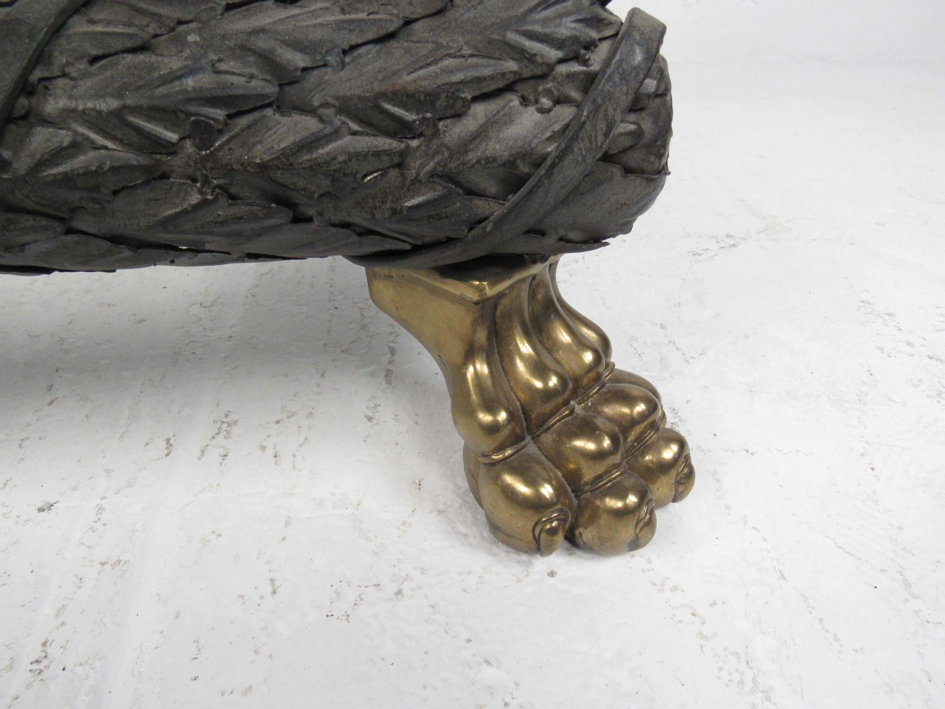 20th Century Ornate Iron, Brass and Bronze Decorative Console Table 