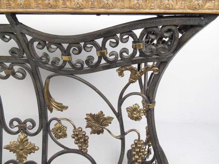 Ornate Iron, Brass and Bronze Console Table For Sale at 1stdibs