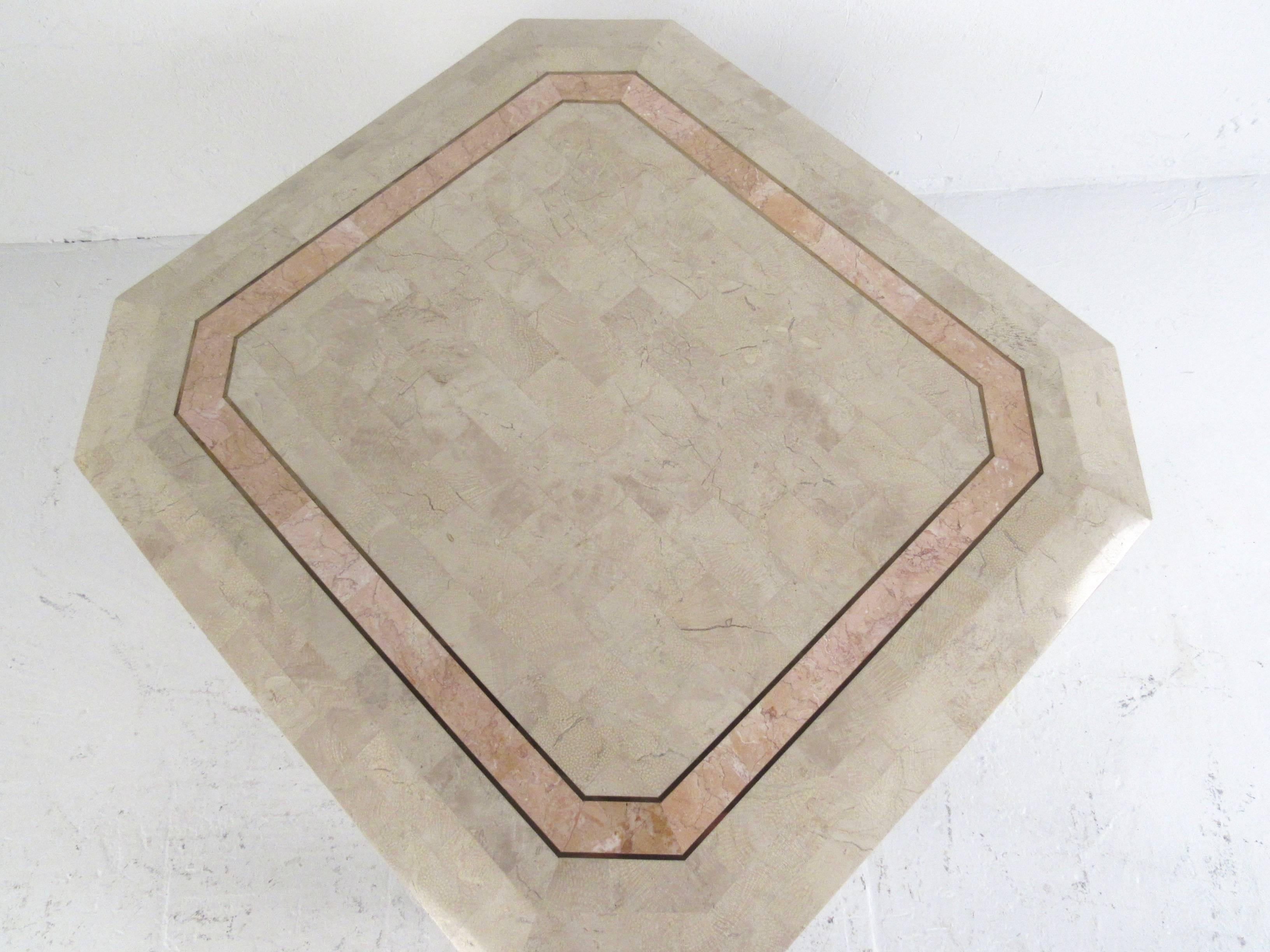 Tessellated Stone End Table after Maitland Smith For Sale 1