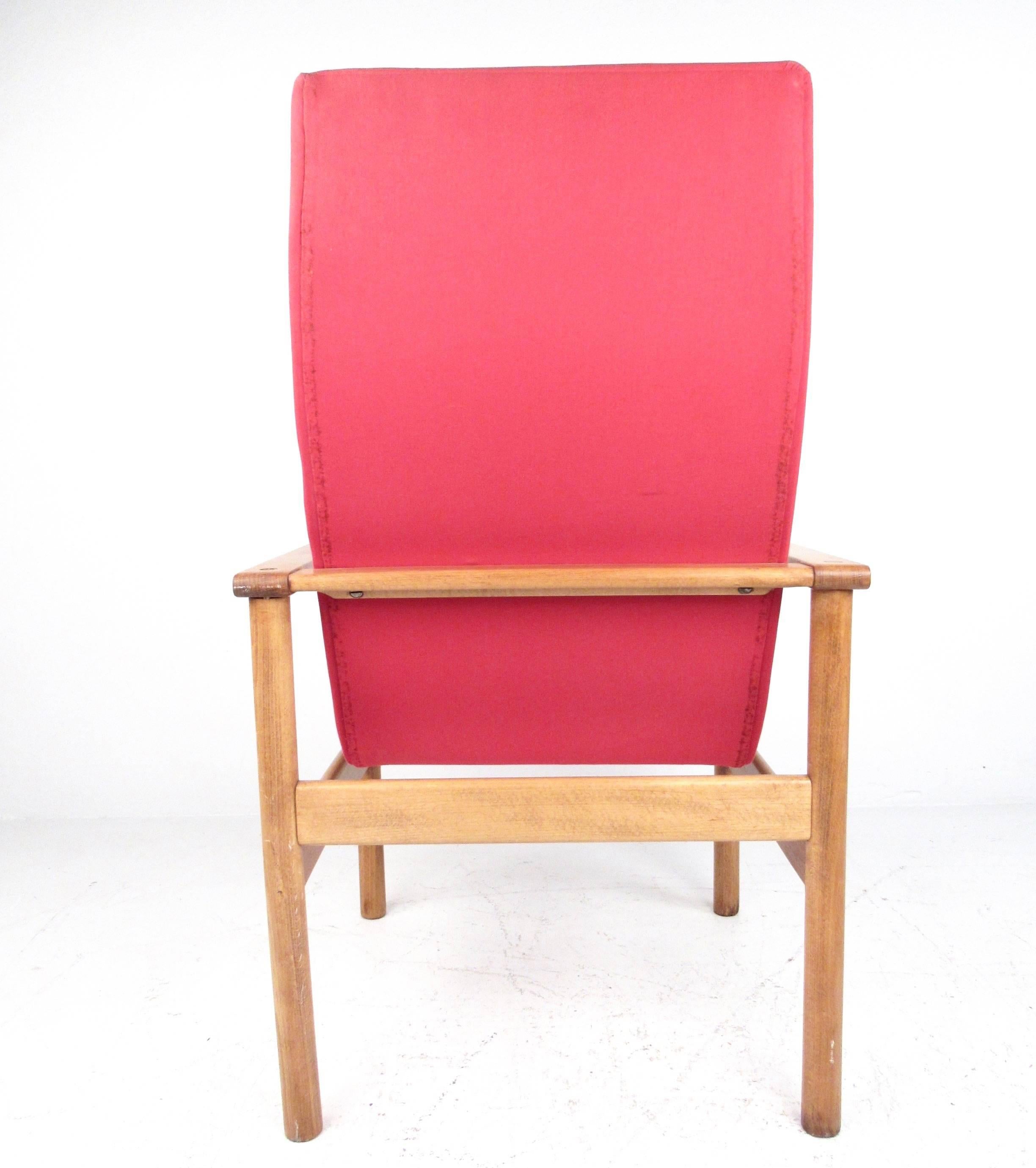 mid century modern high back chair