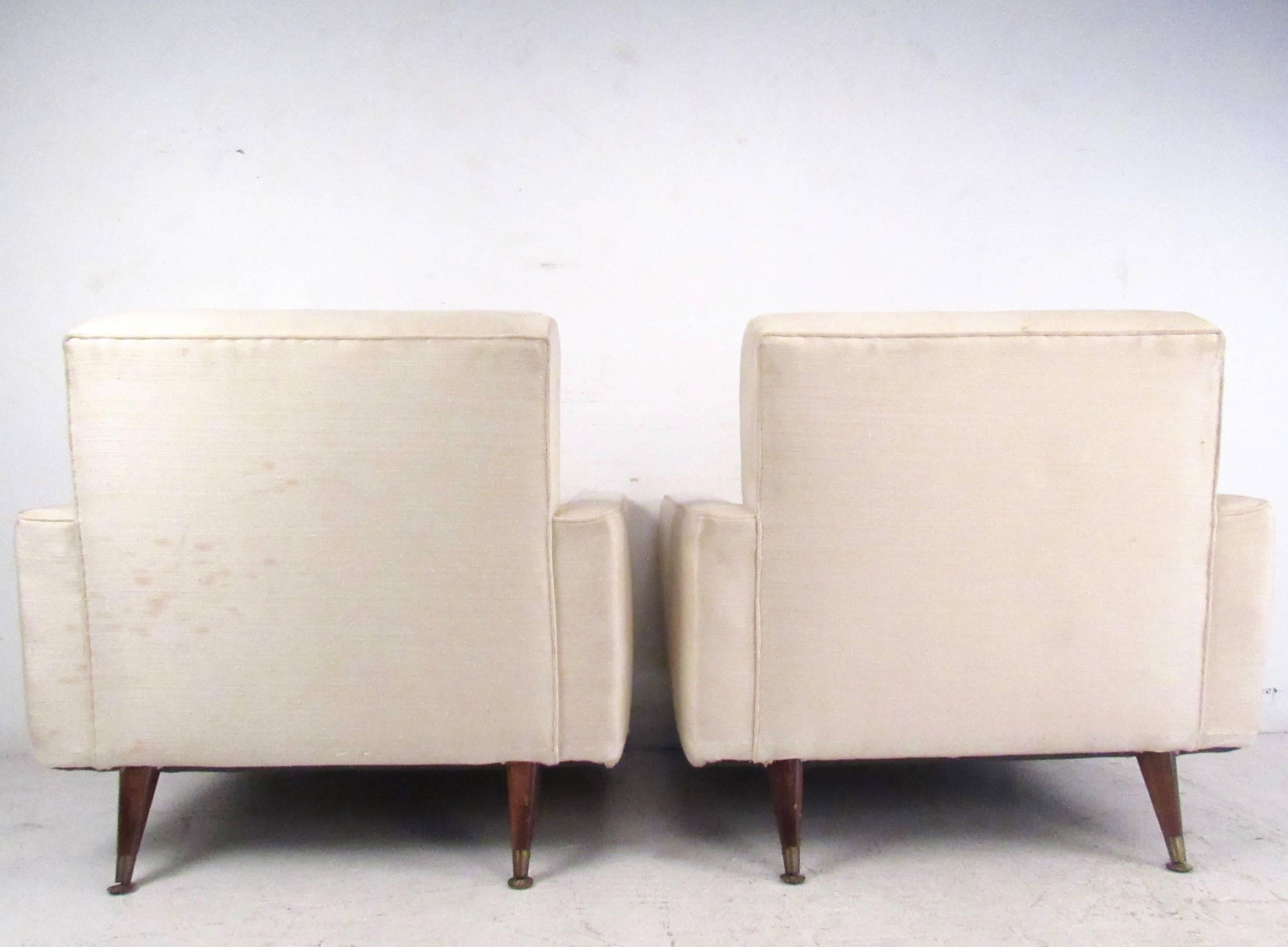 Pair of Mid-Century Modern Paul McCobb Style Lounge Chairs In Good Condition In Brooklyn, NY