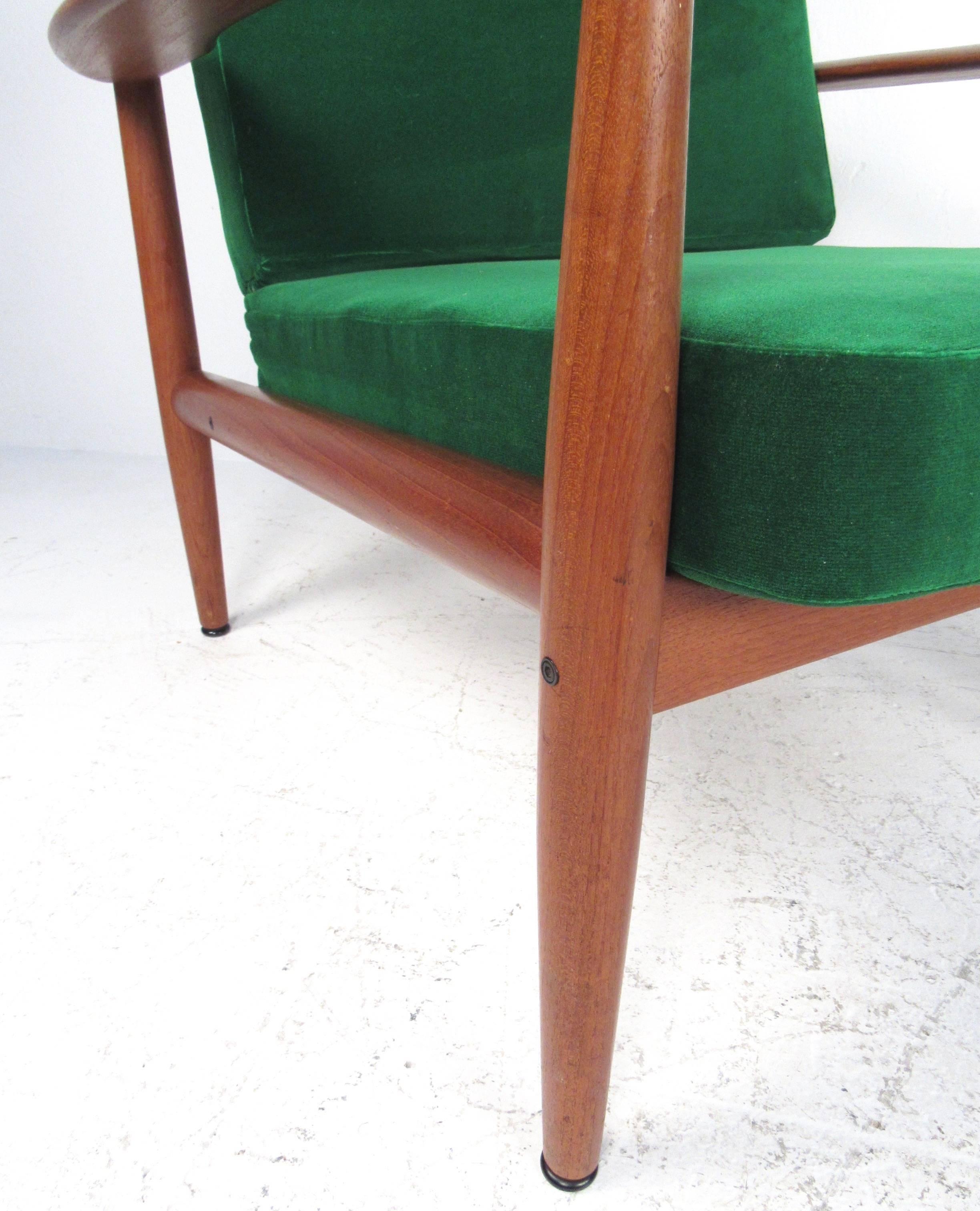 Pair Scandinavian Modern Teak Armchairs by Grete Jalk for France and Son 1