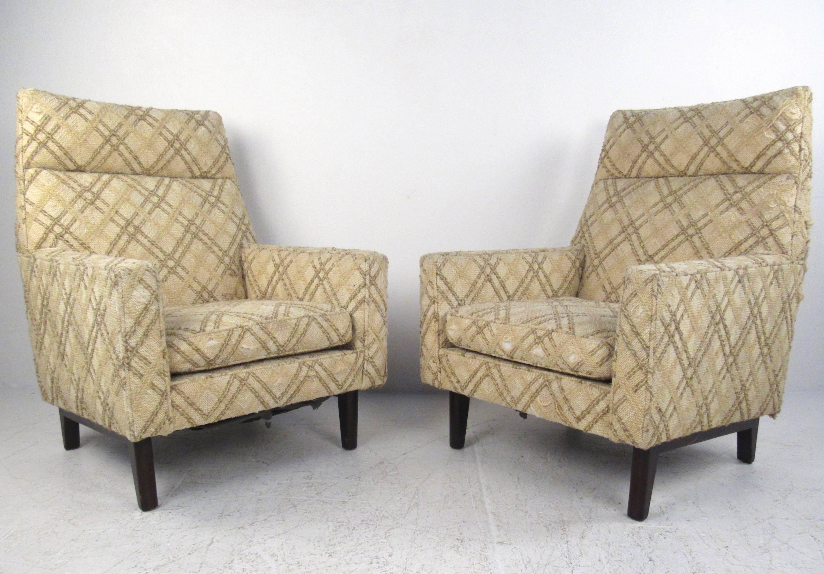Mid-Century Modern Edward Wormley Lounge Chairs for Dunbar For Sale