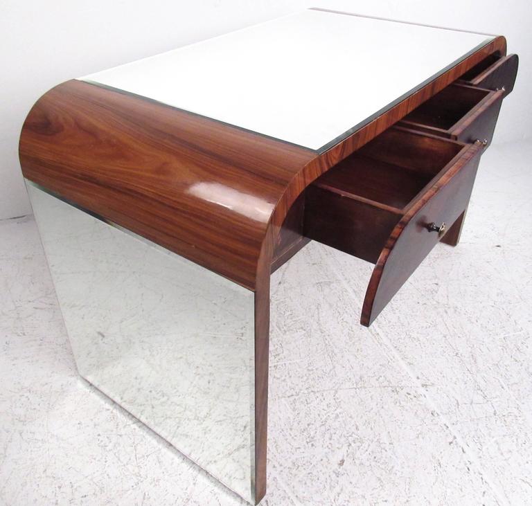 Italian Modern Writing Desk in Rosewood at 1stDibs