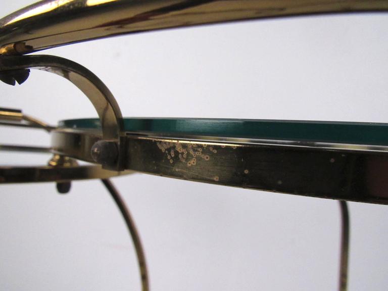Mid-Century Modern Circular Brass Bar Cart For Sale at 1stDibs