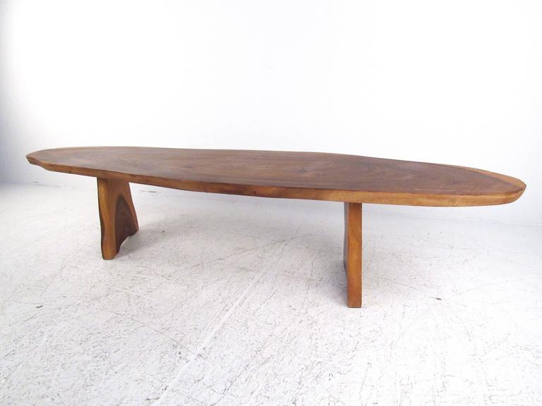 Rustic Free Edge Tree Slab Coffee Table For At 1stdibs This Handsome Vintage Coffee Table Features A Thick Solid Wood Tree Slab With Beautiful Natural