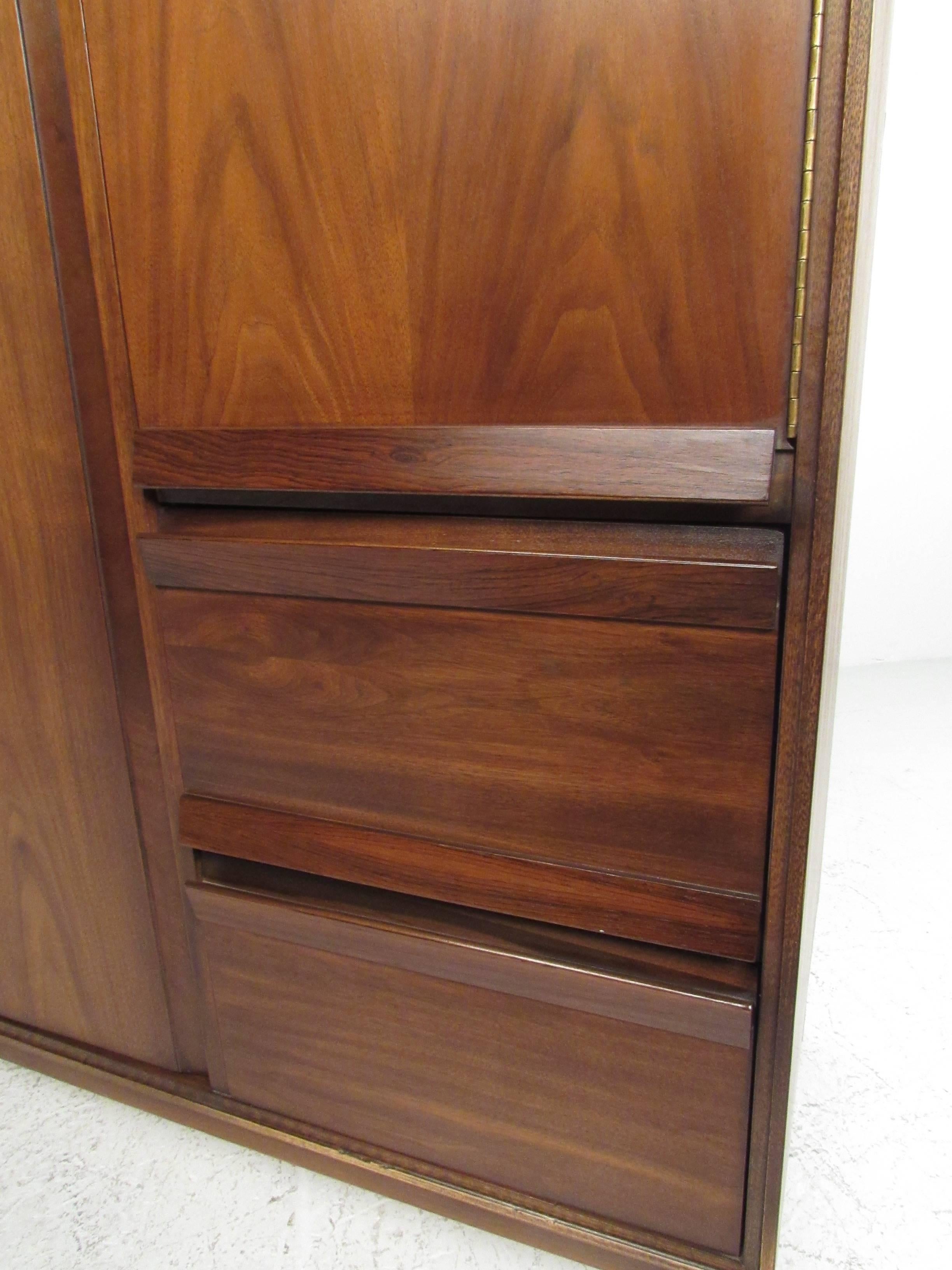 Late 20th Century Stunning Mid-Century Walnut Armoire Dresser by American of Martinsville