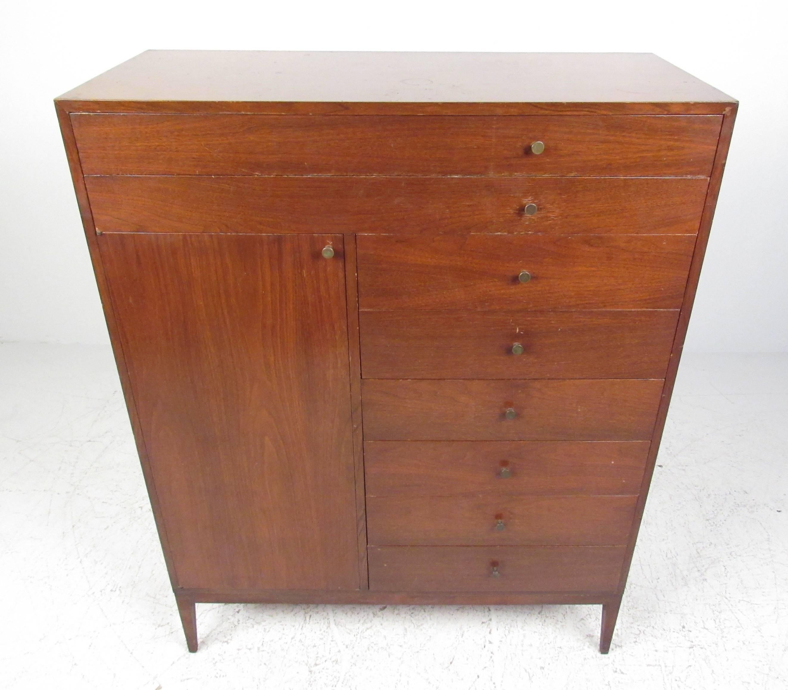 Mid-Century Modern Mid-Century Highboy Dresser in the Style of Paul McCobb