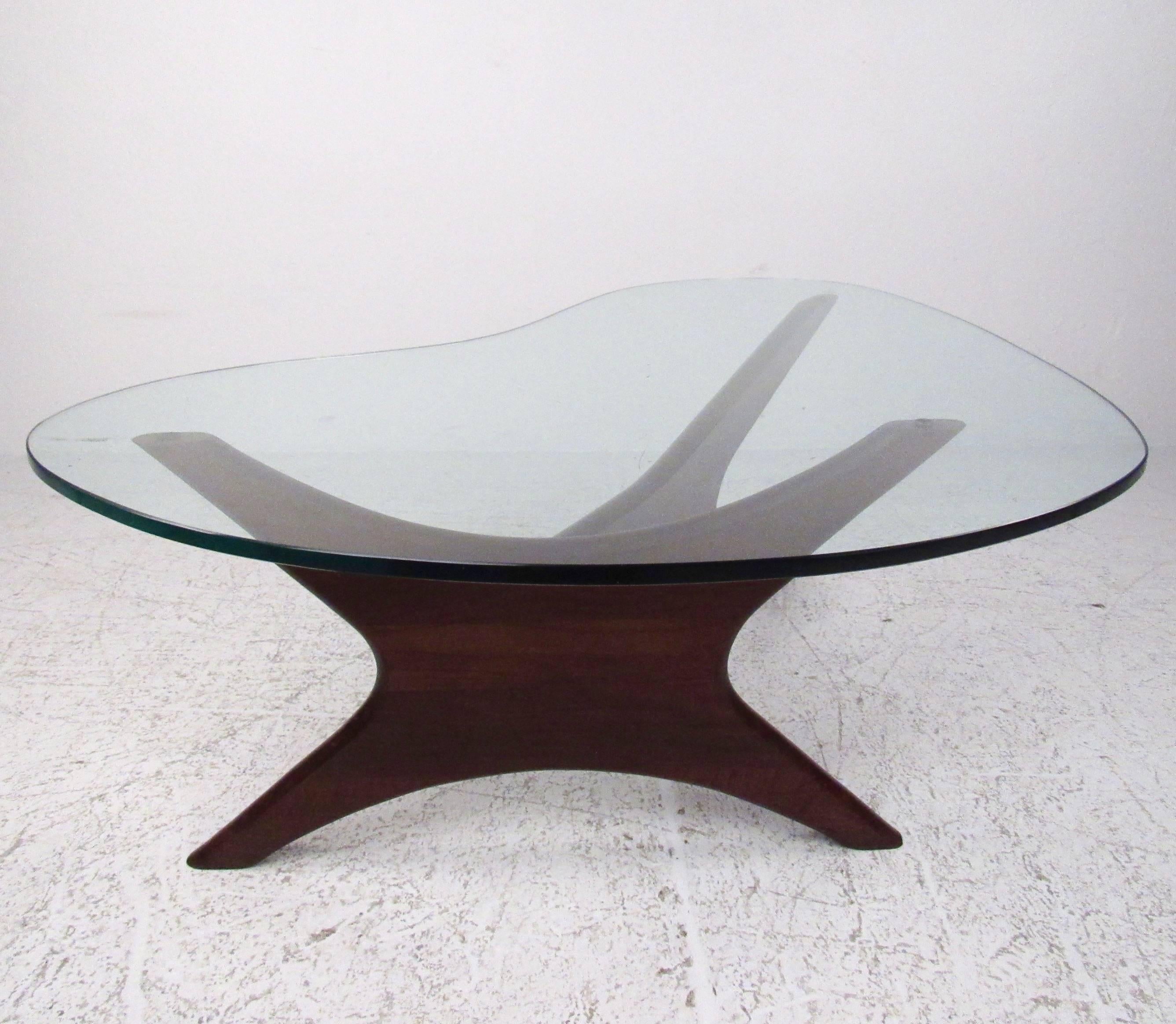 Late 20th Century Mid-Century Modern Kidney Shaped Coffee Table in the Style of Adrian Pearsall