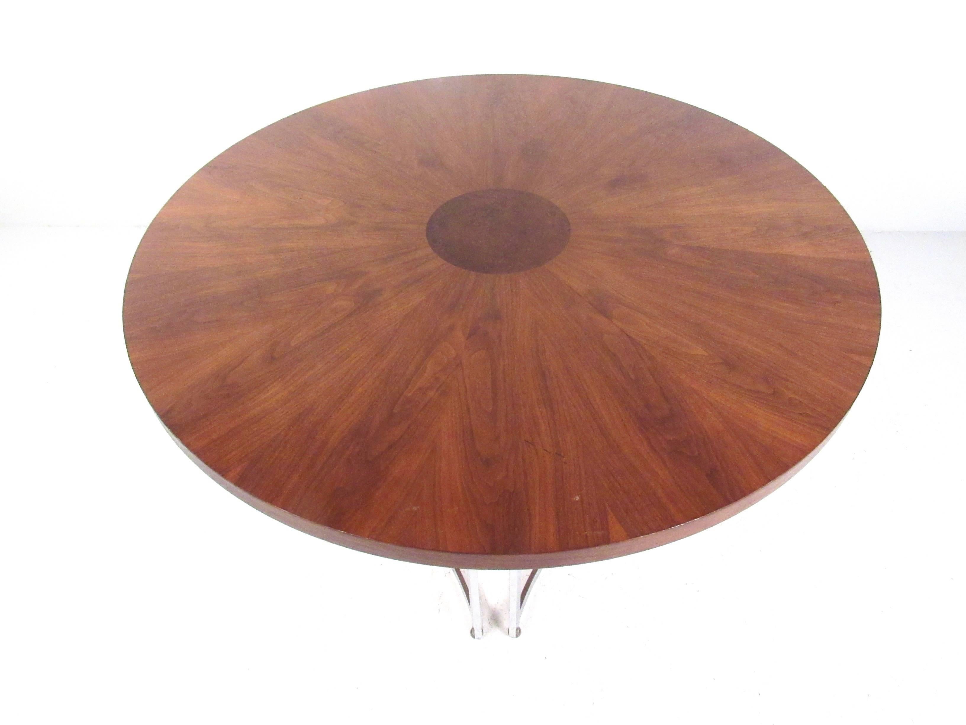 burl wood round dining table