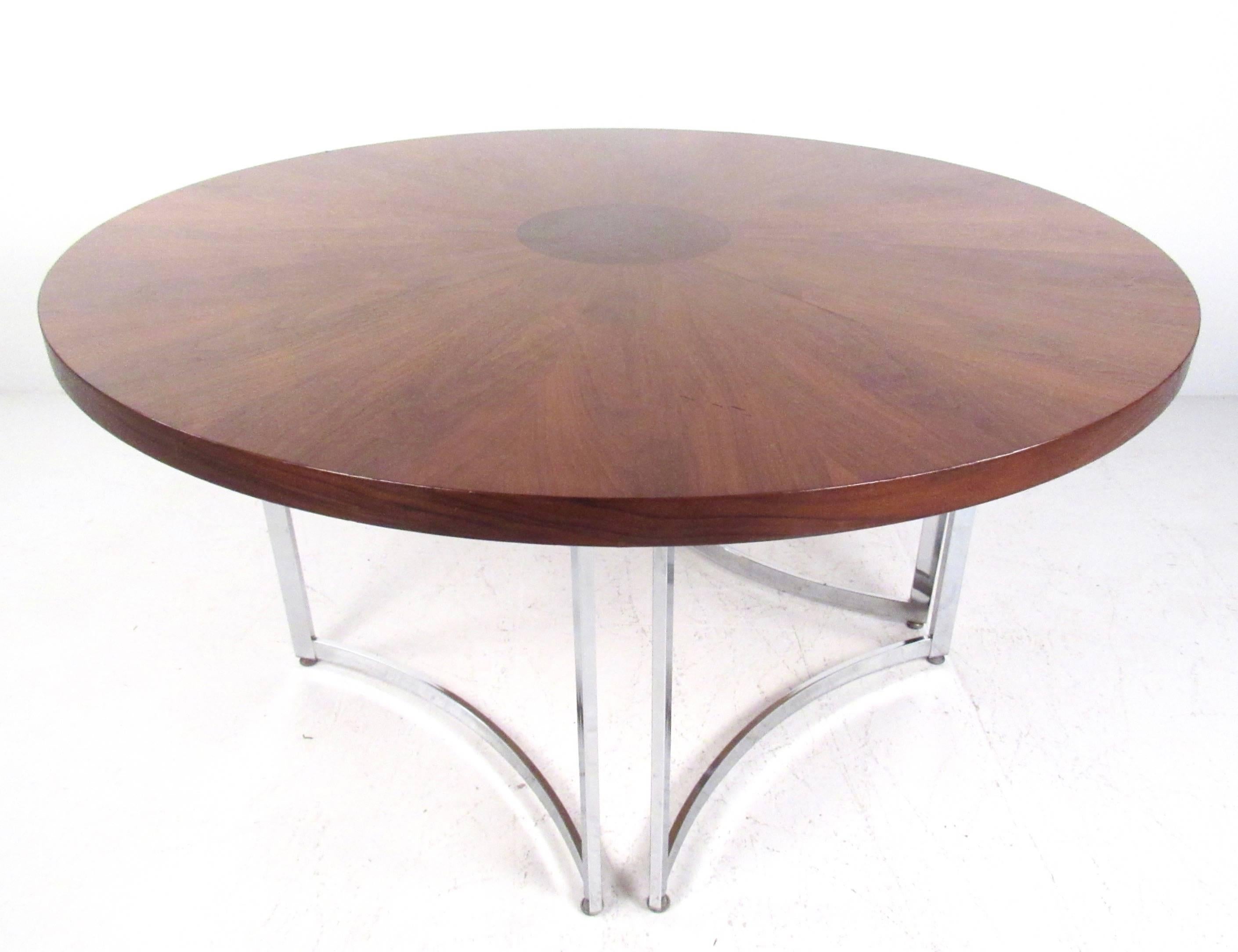 American Mid-Century Modern Burl Wood Dining Table