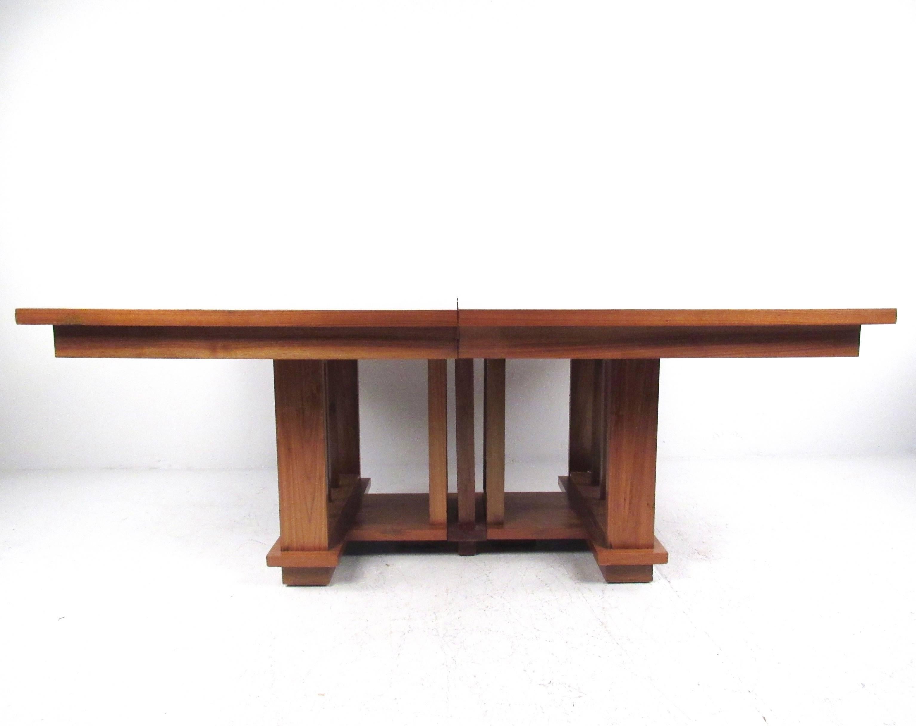 American Impressive Dining Table in the Style of Frank Lloyd Wright For Sale