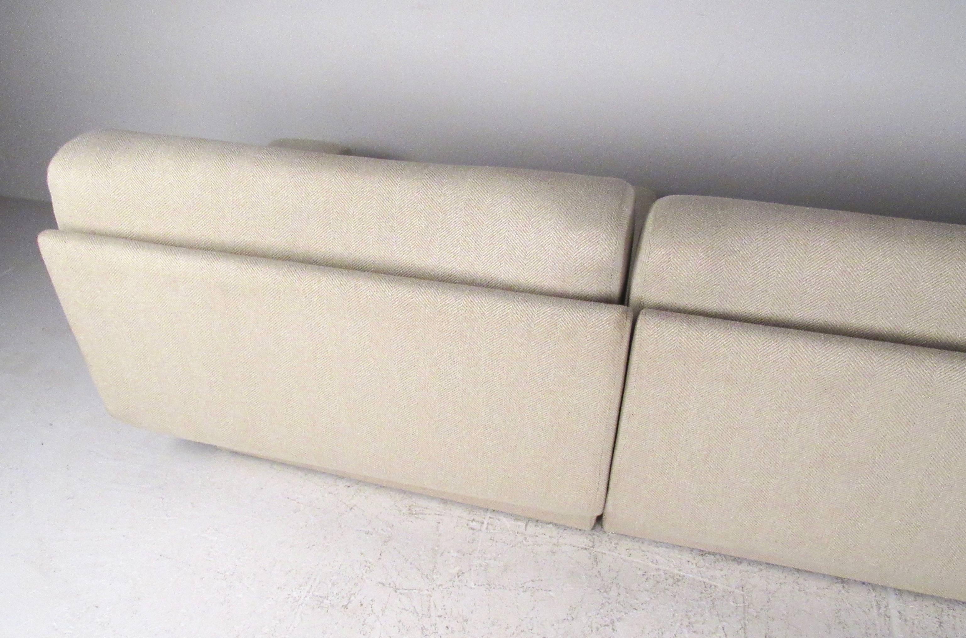 Milo Baughman Style Modern Sectional Sofa 2