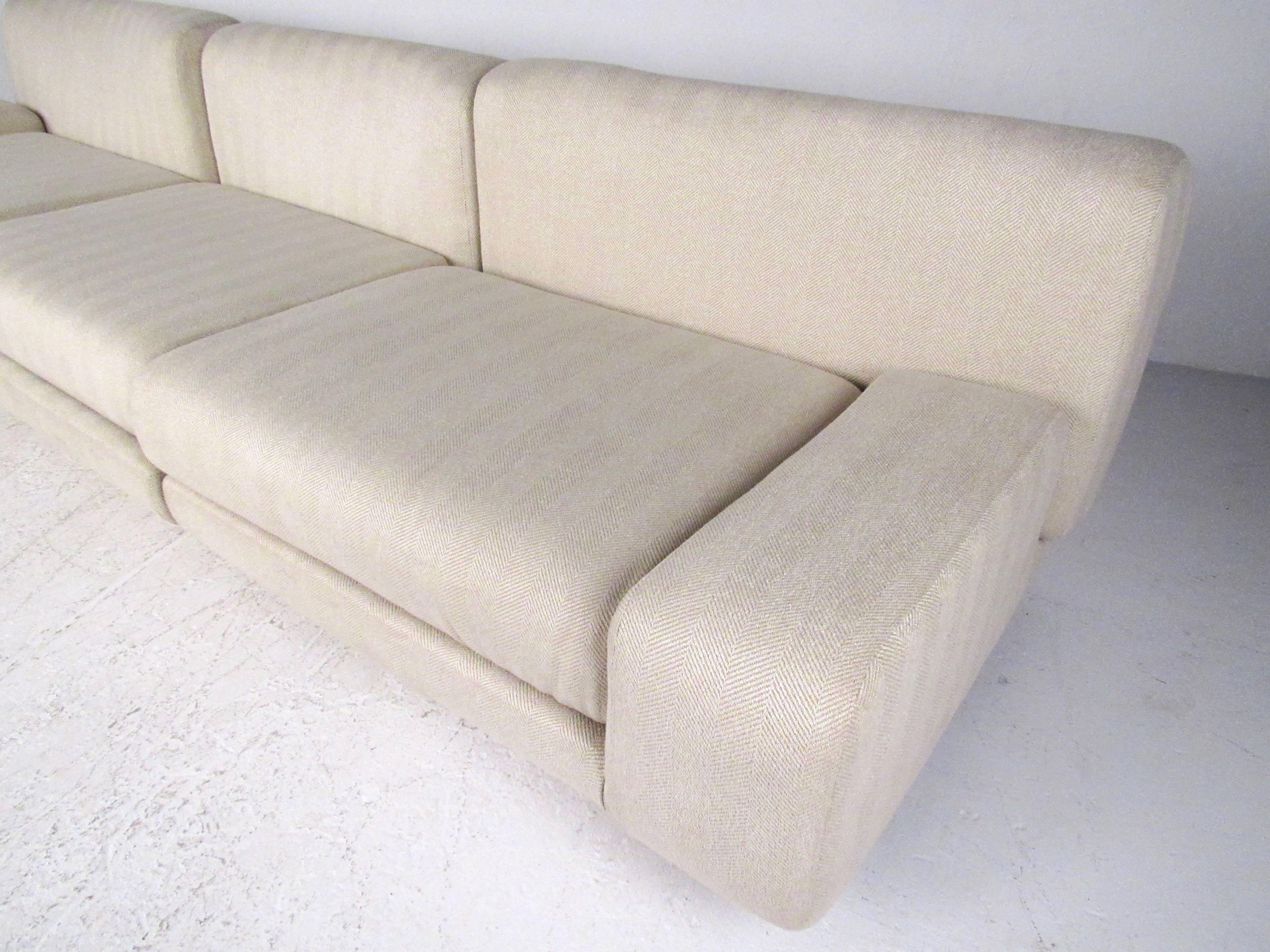 20th Century Milo Baughman Style Modern Sectional Sofa